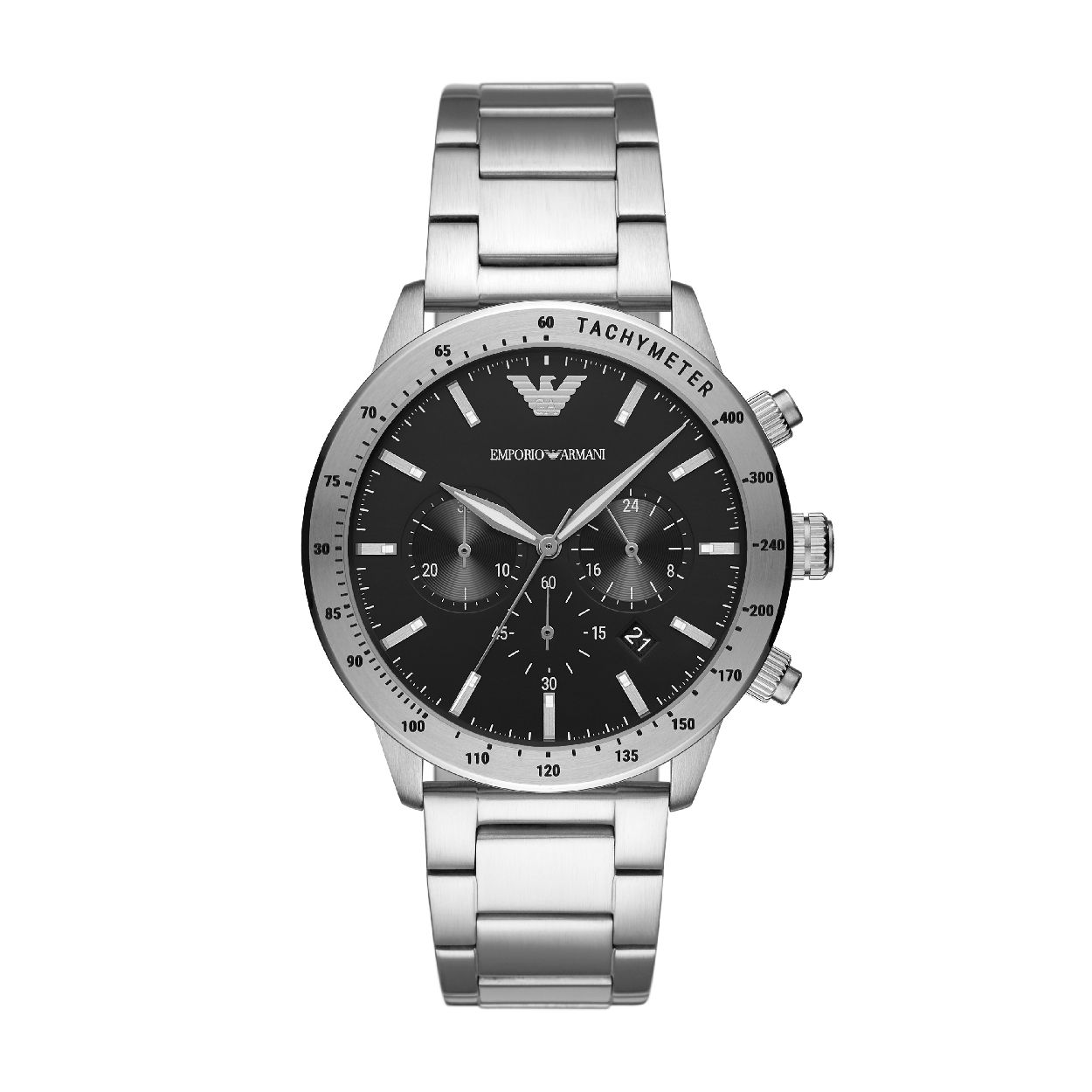 Dit herenhorloge is van het merk Emporio Armani. Het is een chrono horloge met een band gemaakt van edelstaal. De diameter van de kast is 43 mm.
De verdere specificaties van het horloge zijn als volgt:
Bandbreedte (mm): 22
Kastmateriaal: edelstaal
Techniek: quartz