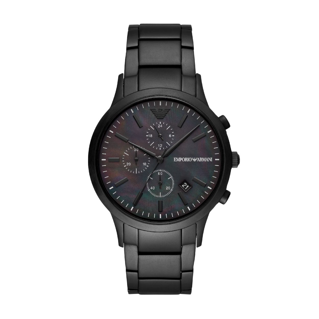 Dit herenhorloge is van het merk Emporio Armani. Het is een chrono horloge met een band gemaakt van edelstaal. De diameter van de kast is 43 mm.
De verdere specificaties van het horloge zijn als volgt:
Bandbreedte (mm): 22
Kastmateriaal: edelstaal
Techniek: quartz