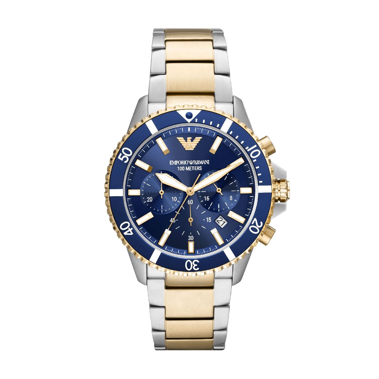 Dit herenhorloge is van het merk Emporio Armani. Het is een chrono horloge met een band gemaakt van edelstaal. De diameter van de kast is 43 mm.
De verdere specificaties van het horloge zijn als volgt:
Bandbreedte (mm): 22
Kastmateriaal: edelstaal
Techniek: quartz