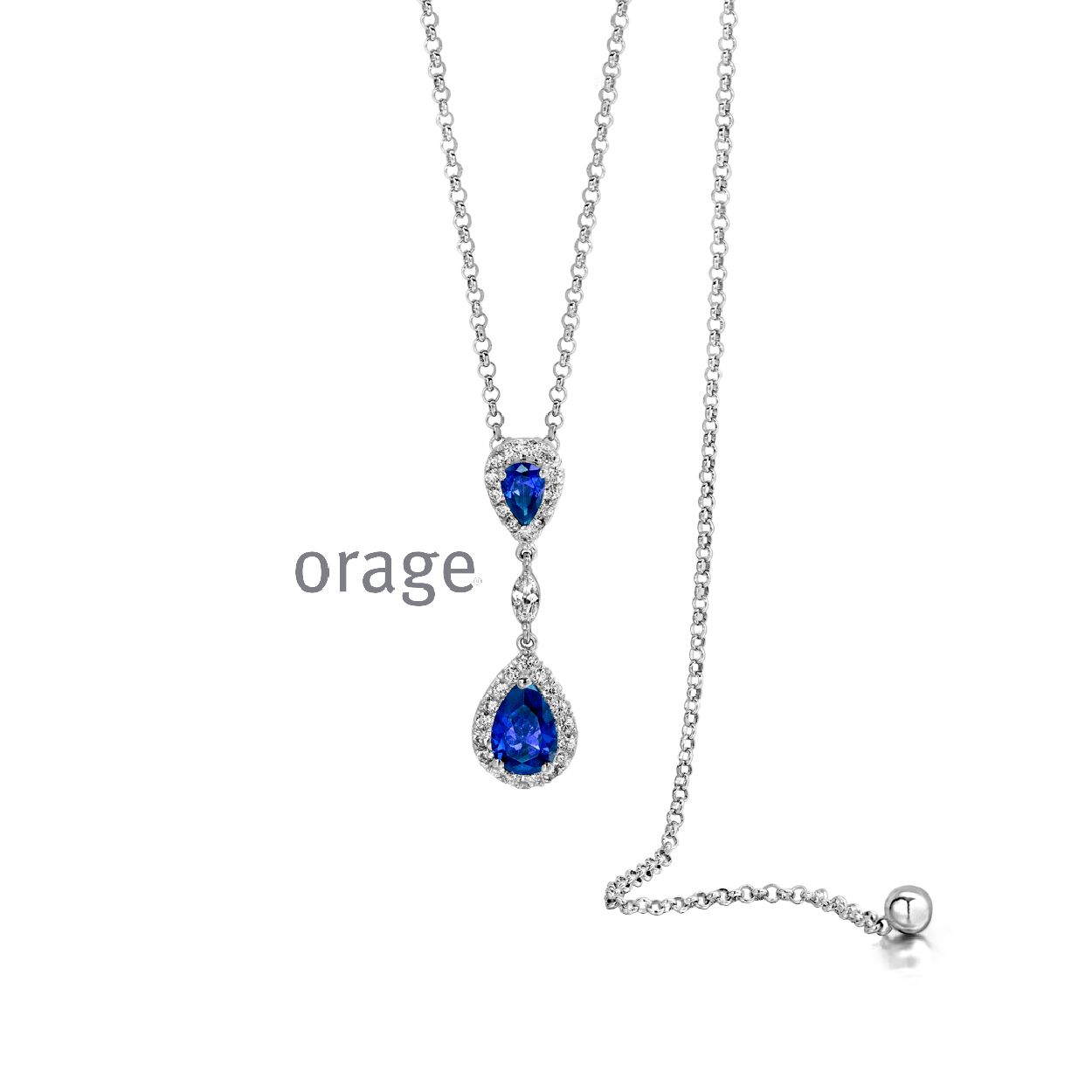 Deze collier is van het merk Orage. Het is een damessieraad gemaakt van zilver