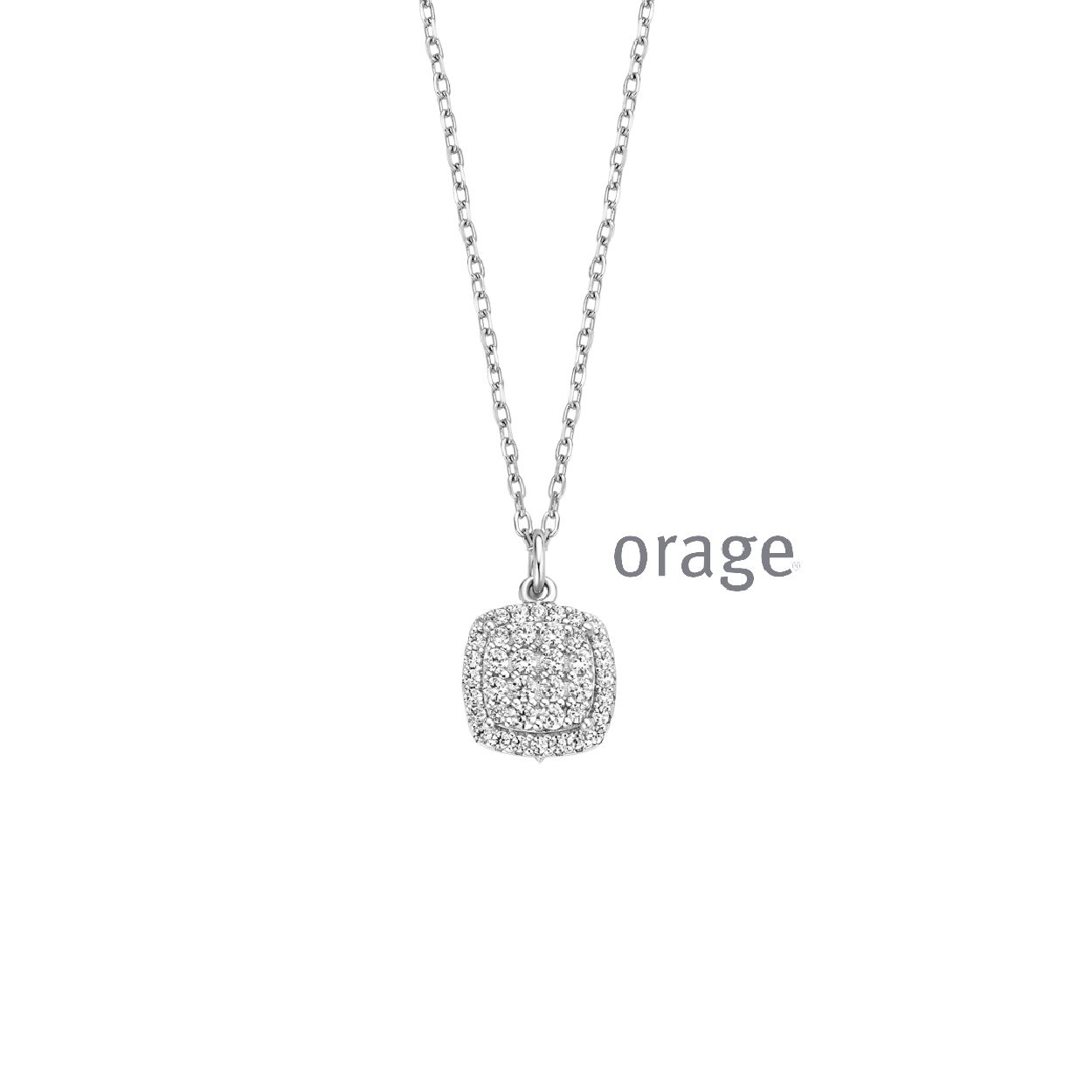 Deze collier is van het merk Orage. Het is een damessieraad gemaakt van zilver
