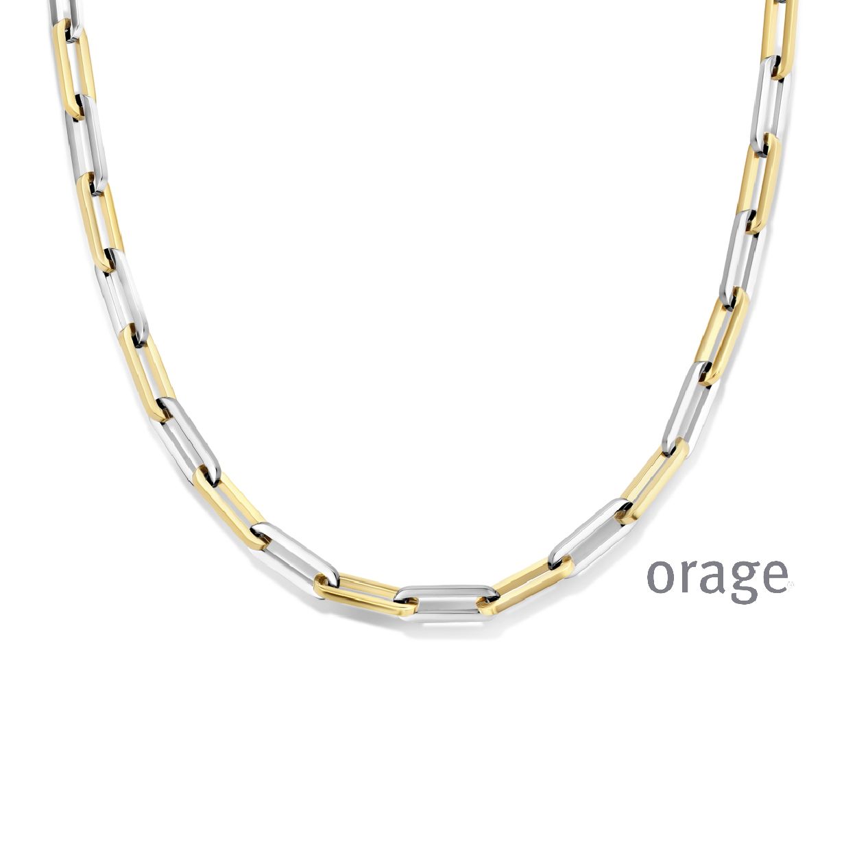 Deze collier is van het merk Orage. Het is een damessieraad gemaakt van edelstaal. De collier is geel van kleur.