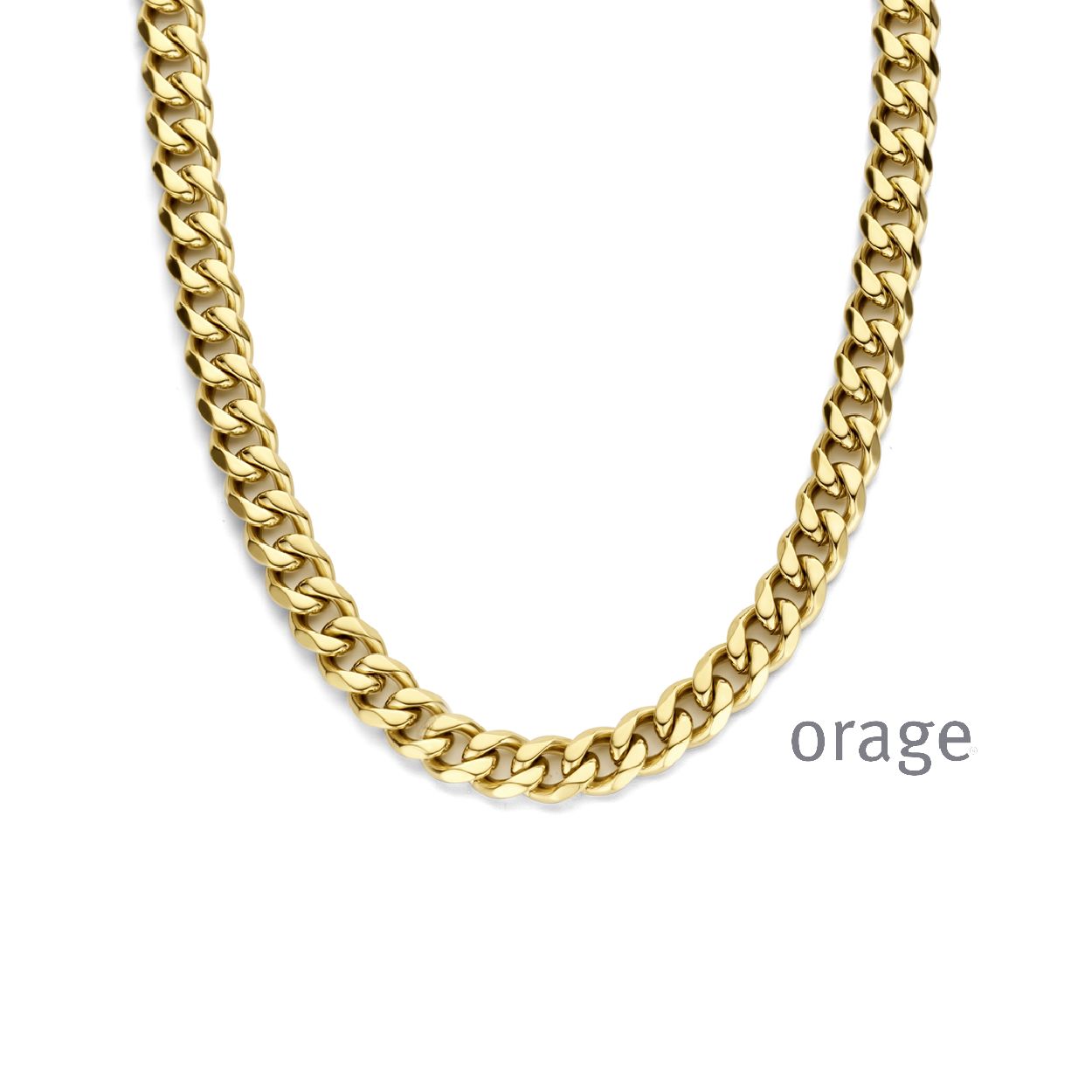 Deze collier is van het merk Orage. Het is een damessieraad gemaakt van edelstaal. De collier is geel van kleur.