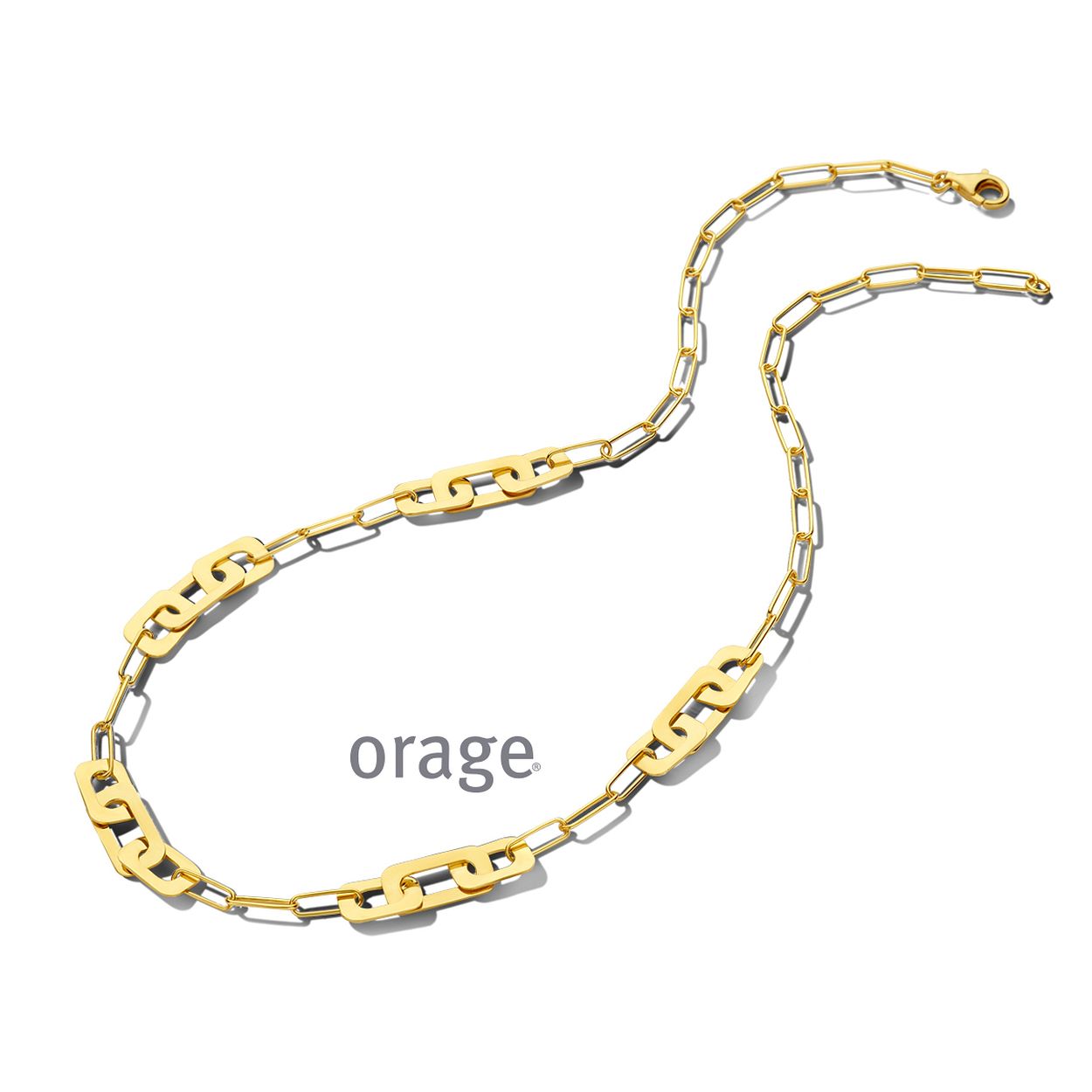 Goudkleurig collier (47 cm) van het merk Orage
Bijhorende armband en oorbellen ook verkrijgbaar