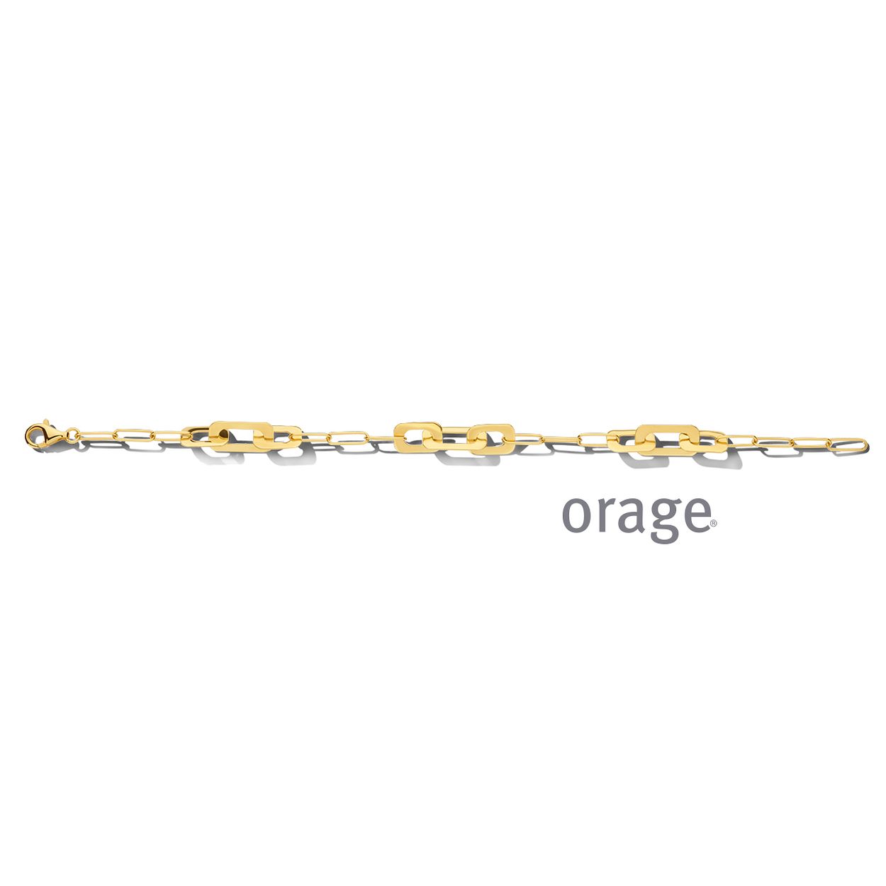 Goudkleurige armband (20 cm) van het merk Orage
Bijhorende collier en oorbellen ook verkrijgbaar