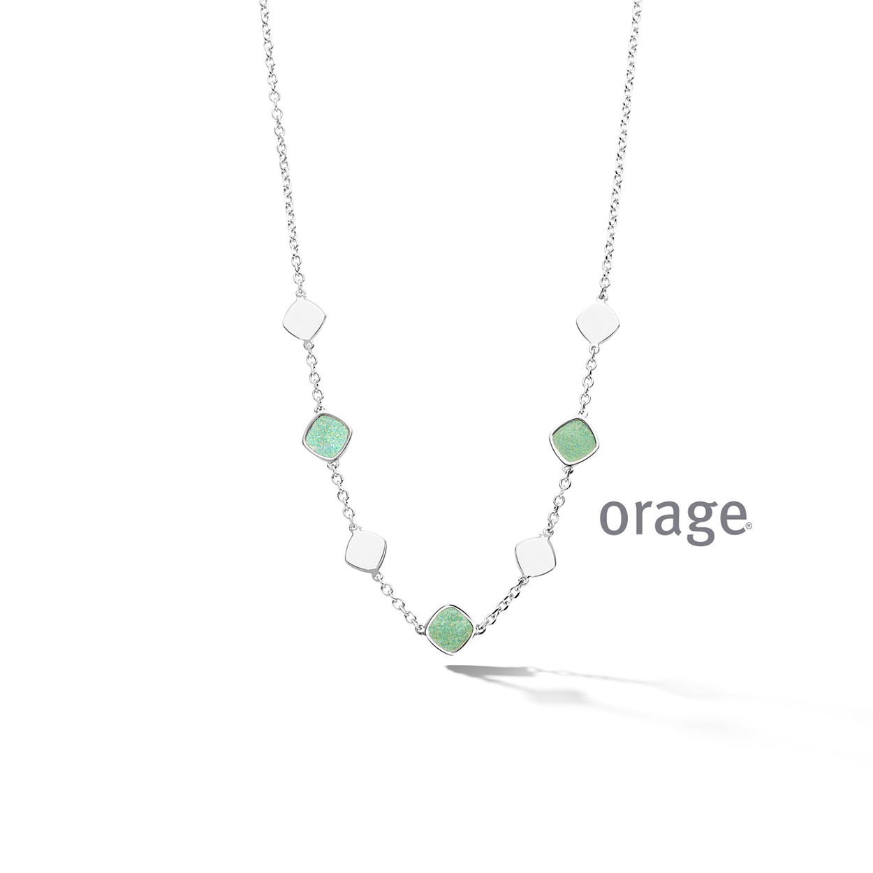 AT247 Ketting groen parelmoer 925 rh (V/14)