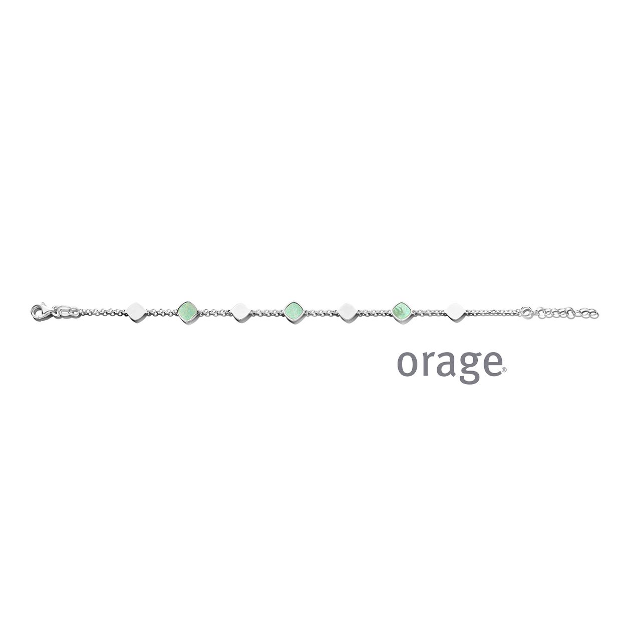AT249 Armband groen parelmoer 925 rh (V/28)