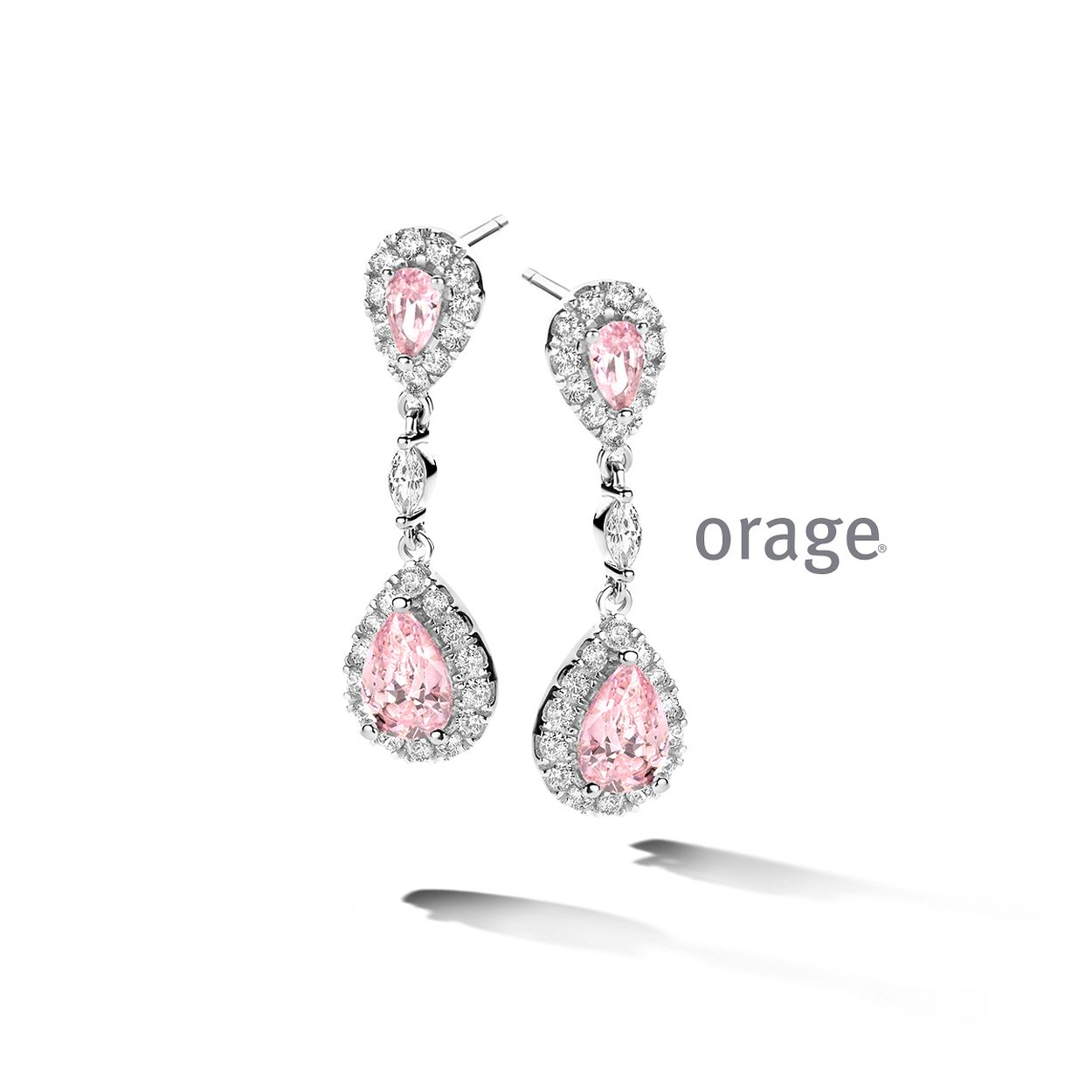 AT266 Oorslingers roze 925 rh cz (V/14)