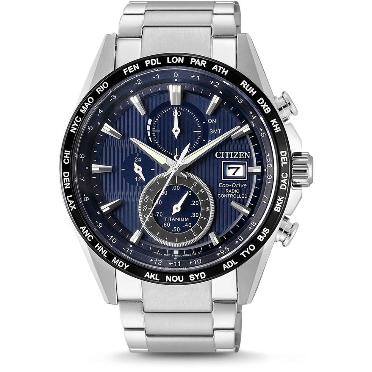 Algemeen
Geslacht: heren
Model: AT8154-82L

Voordelen
- zonne-energie
- band titanium zilver
- uurwerk zet zichzelf automatisch op de juiste tijd (radiografisch)
- chronograaf/stopwatch
- wijzerplaat blauw met zilvere streepjes
- geschikt voor mensen met een allergie
- draagcomfort door licht gewicht
- maat kast 42mm (breedte) 10,5mm (dikte)




