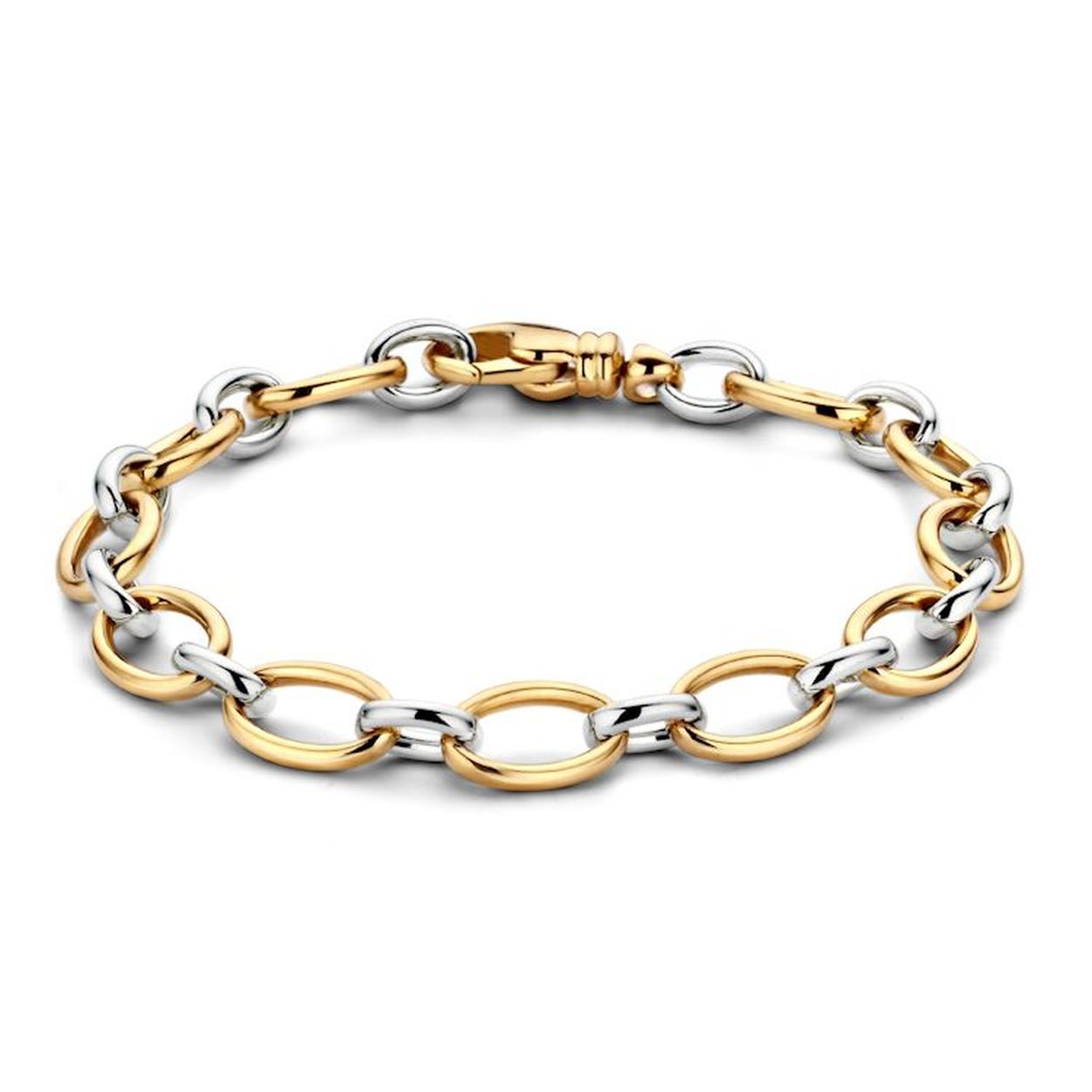 14krt Bicolor Goud Armband Excellent Jewelry 19,5cm AW406304