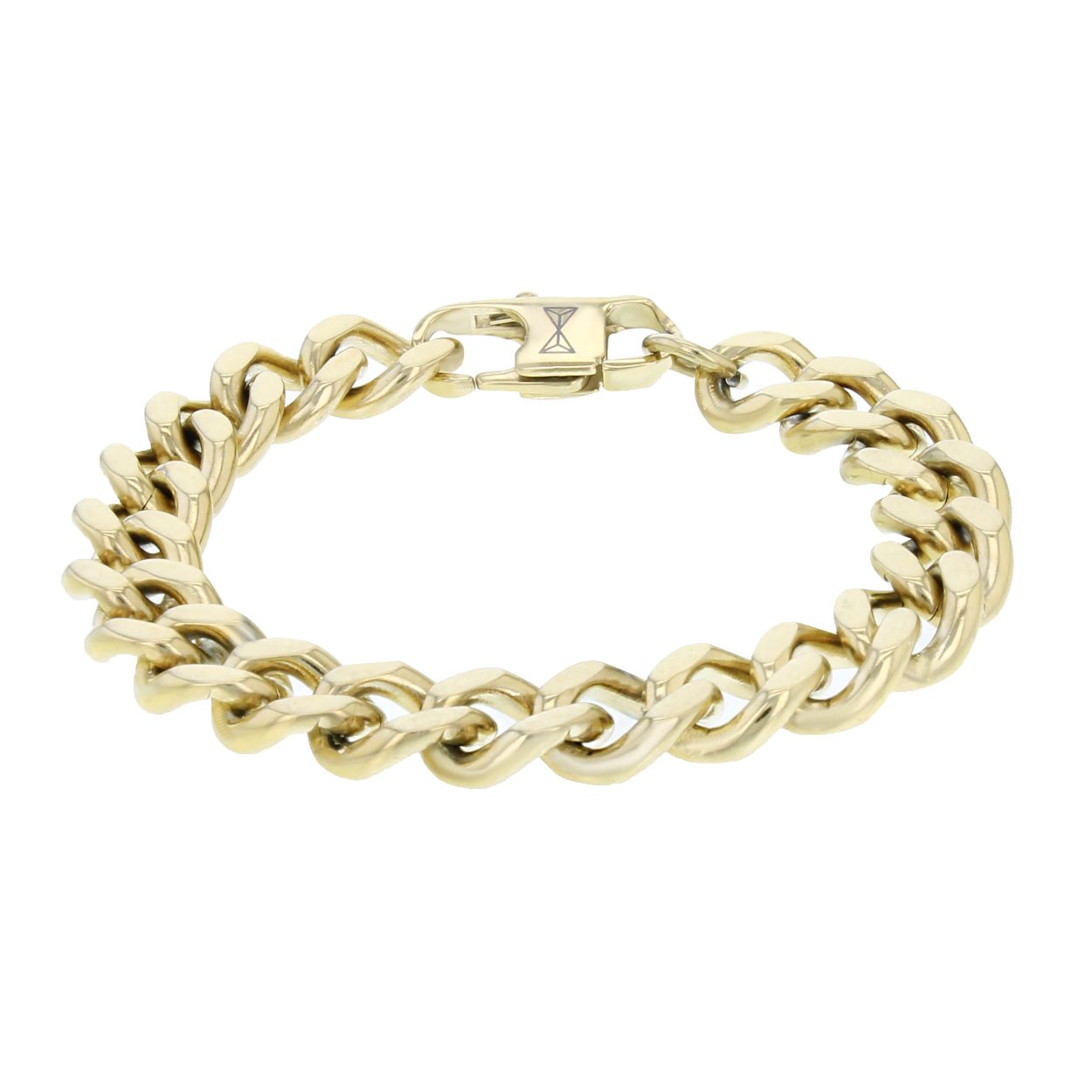 Metaal afwerking: gepolijst
Plating: Yellow Goldplated
Materiaal sluiting 316L Edelstaal
Maat cm 21
