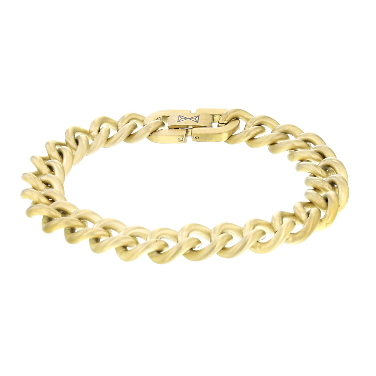 Metaal afwerking: verticale satijn
Plating: Yellow Goldplated
Materiaal sluiting 316L Edelstaal
Maat cm 19.5

