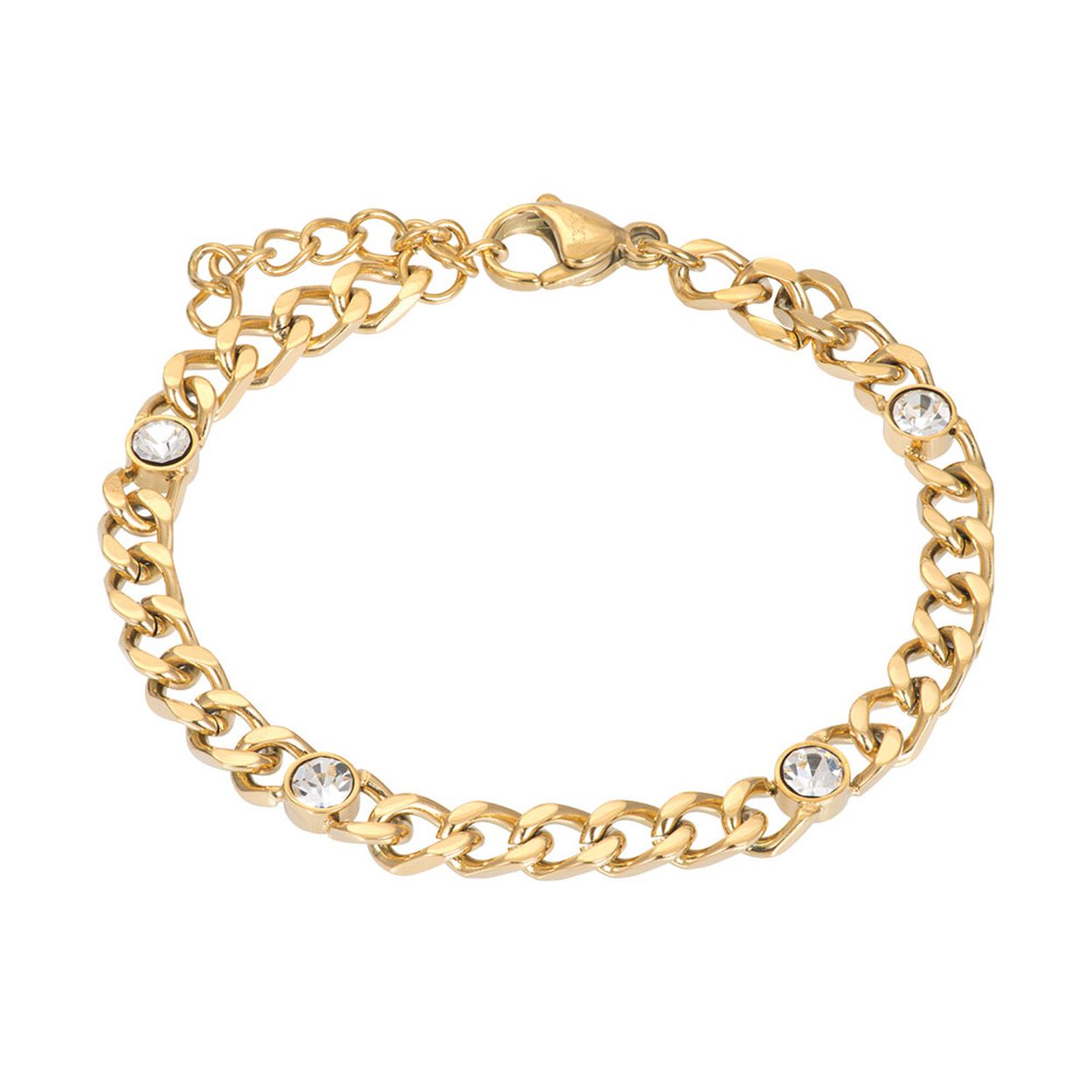 Dit is een goudkleurige armband in maat 17 uit de collectie  Happy