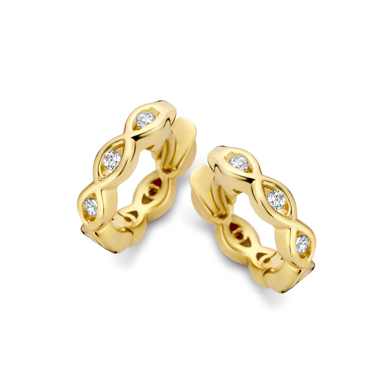Elegante creolen van 10mm groot, gemaakt van 925 sterling zilver en verguld met een goudkleurige afwerking. Draag deze tijdloze creolen voor een verfijnde, klassieke look bij elke gelegenheid.