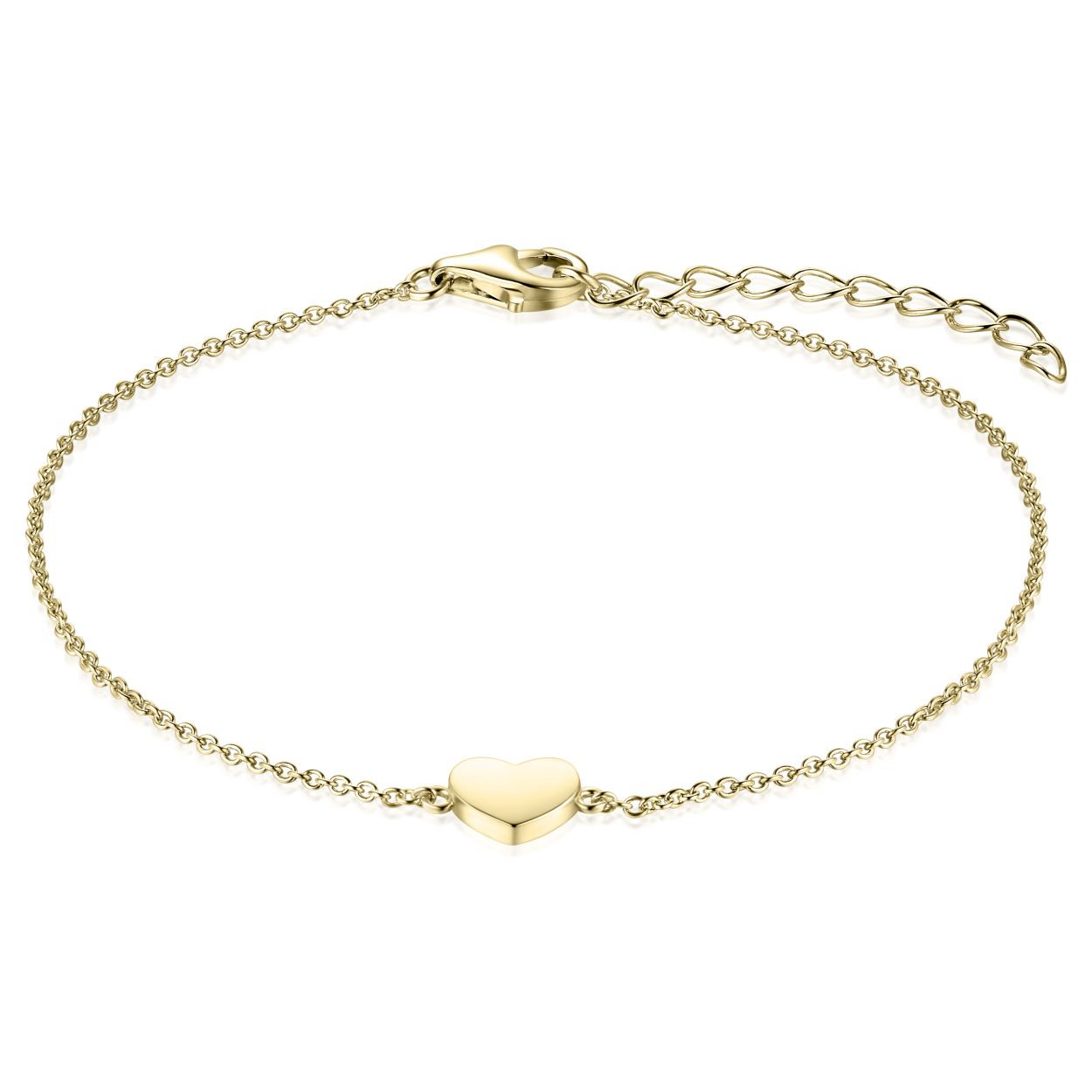 Armband uit de Signals of Love collectie van Gisser Jewels gemaakt van Geel Goud Verguld Zilver. De lengte is 17 + 3 cm en de breedte is 7 mm.