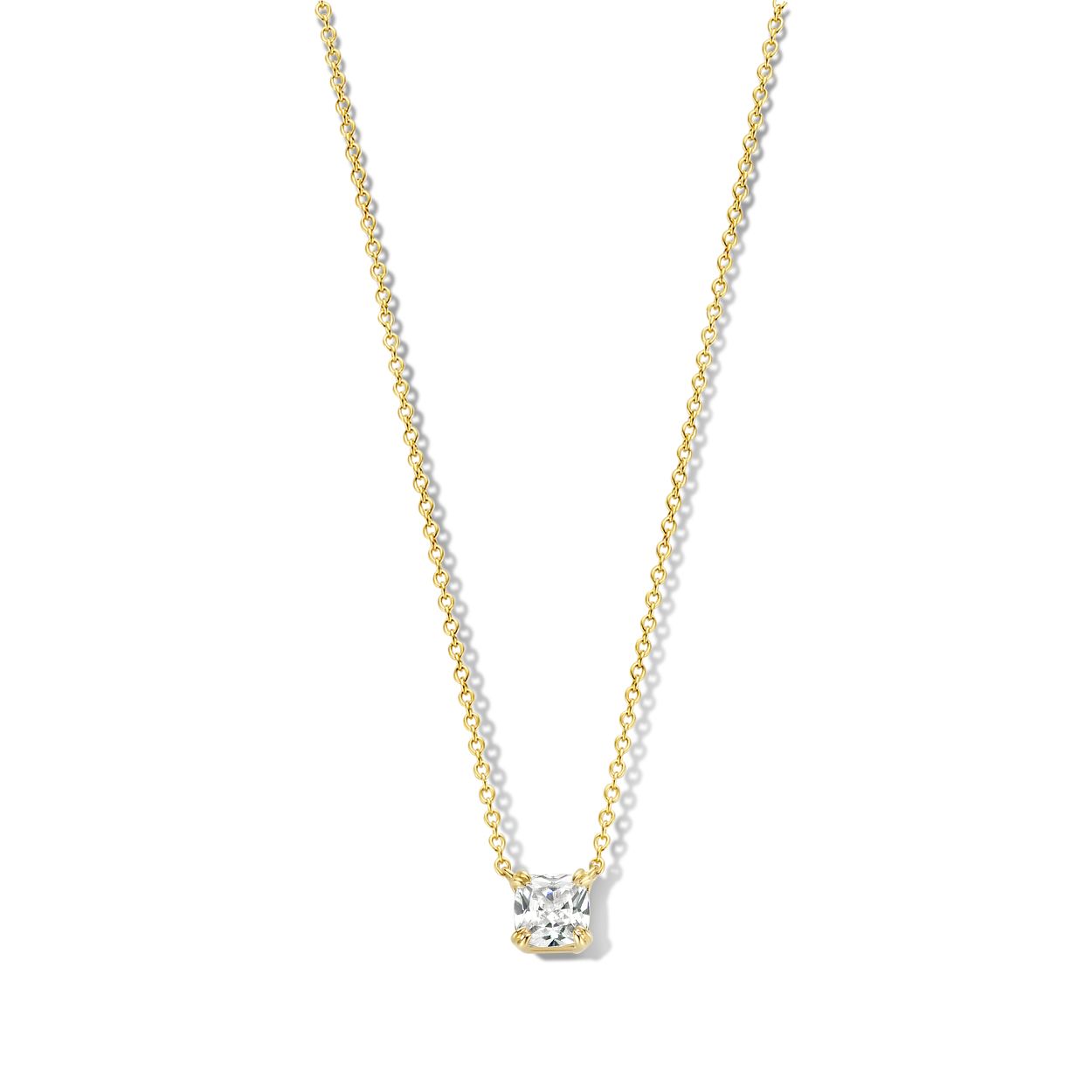 Zilveren 18 kt vergulde ketting + hanger met zirconium Naiomy Moments
