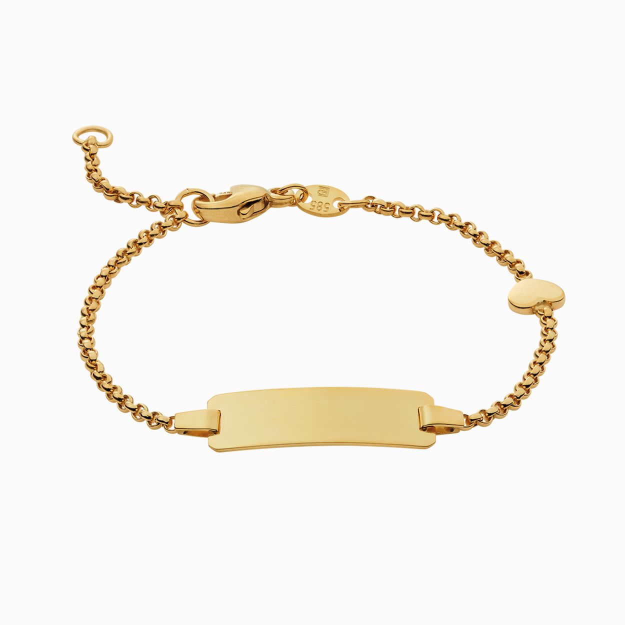 B2024/3  baby armbandje met hartje. 2,63 gr. 12-14 cm