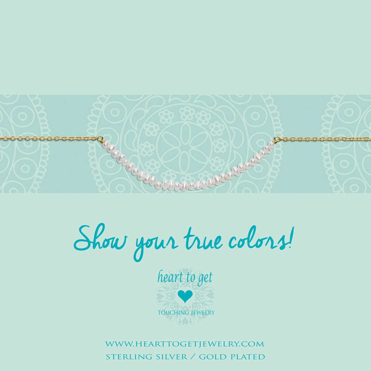Heart To Get B219Sgp15G Armband Goudkleurig Klein Edelsteen Pearl Is Van De Show Your True Colors! Collectie
