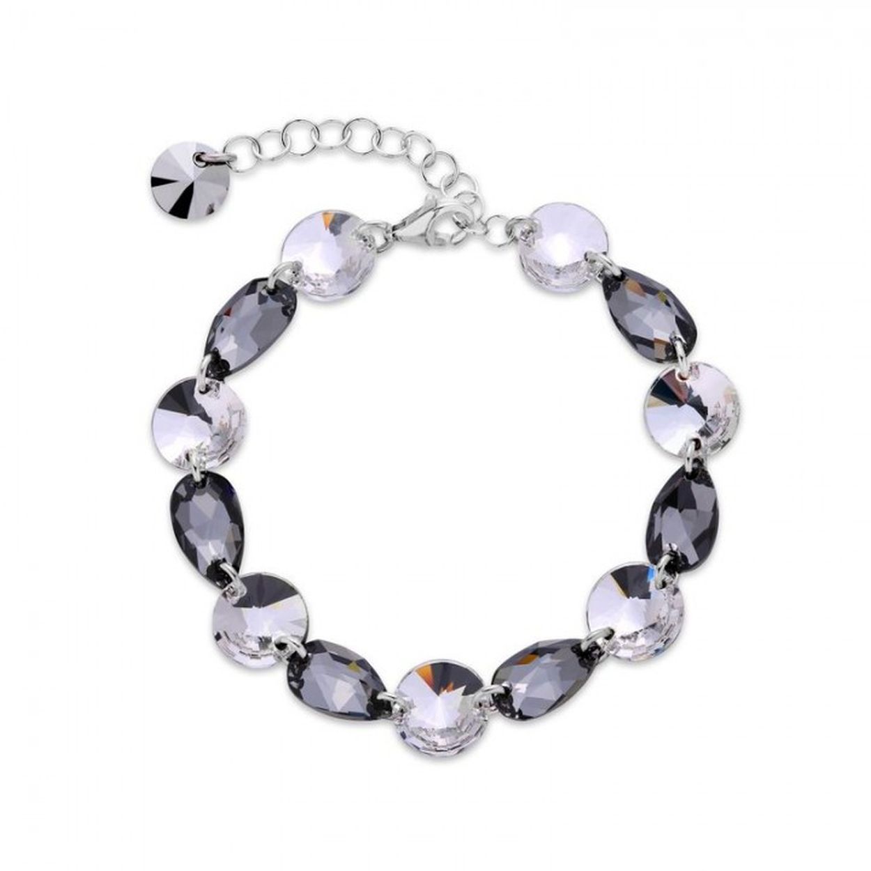 Spark damesarmband uit de basiscollectie. Armband gemaakt van 925 zilver en exclusieve Swarovski-kristallen van kleurkristal en zilveren nacht. Juweel van de maat: de lengte van de armband is 19,5 cm (15,5 cm met 4 cm verlenging), diameter kristallen 1, 1,2 en 0,8 cm. Juweel met karabijnsluiting met een exclusief Swarovki-kristal aan het einde van de zilveren verlenging. De basiscollectie biedt bonte juwelen verfraaid met verschillende vormen van Swarovski-kristallen. Elk product wordt geleverd met een seriecode die originaliteit garanderen. Spark Jewels zijn gemaakt van 925 zilver met dubbele galvanisering. De referentie is B32003230Csn
deze armband wordt verzonden met de originele doos Spark
