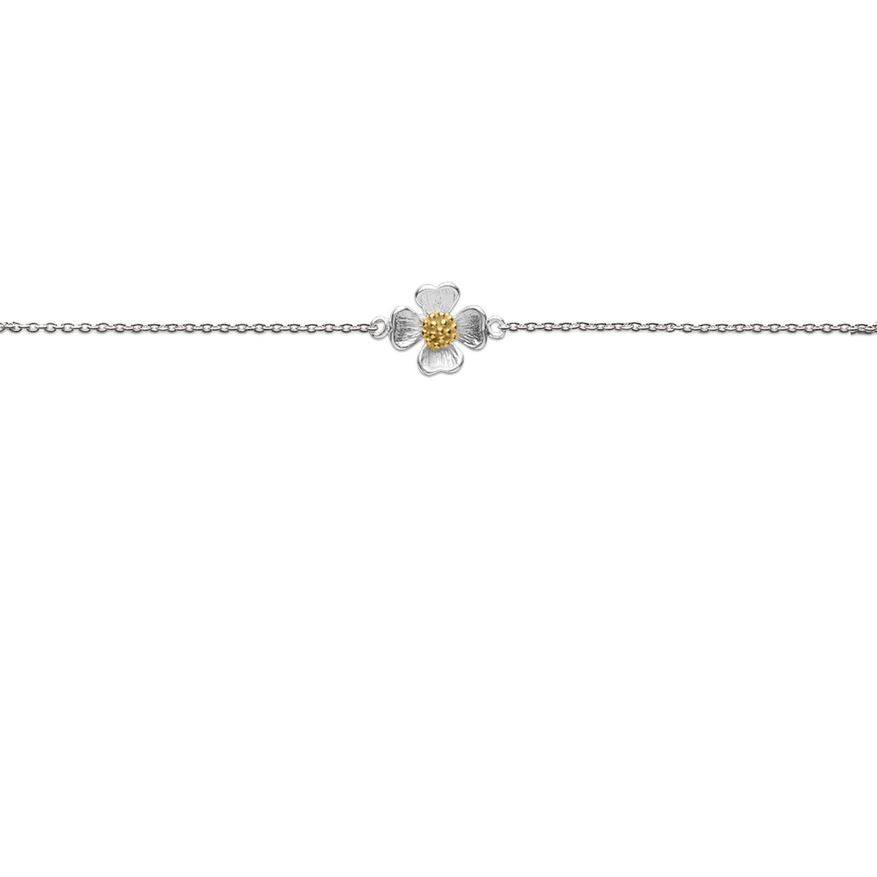 Heart To Get B375Bfl17S Armband Zilverkleurig Bicolor Flower Is Van De Happiness Blooms From Within Collectie