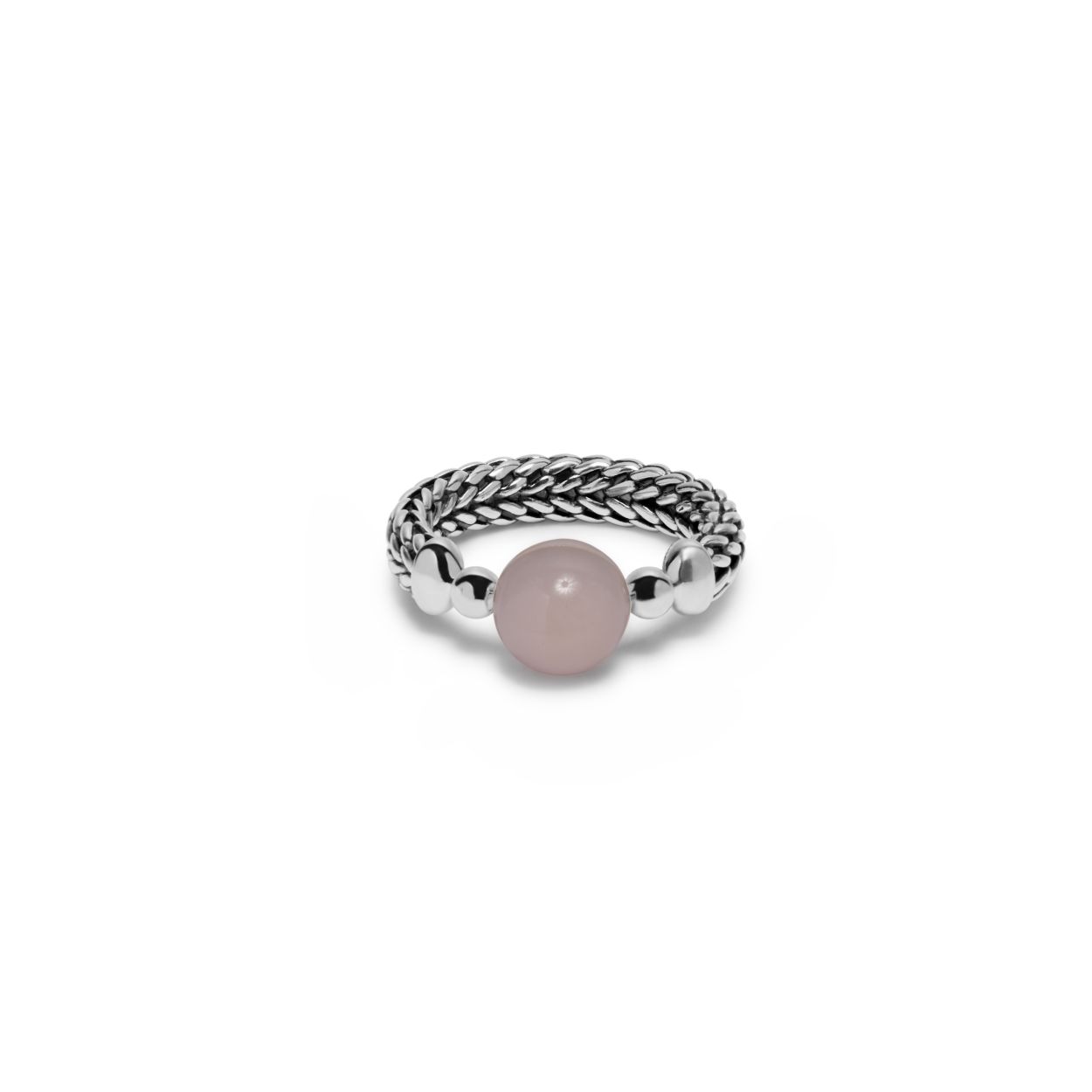 Buddha to Buddha - 004PK 16 Ring Batas Sphere Rozenkwarts Zilver - 001J020047316