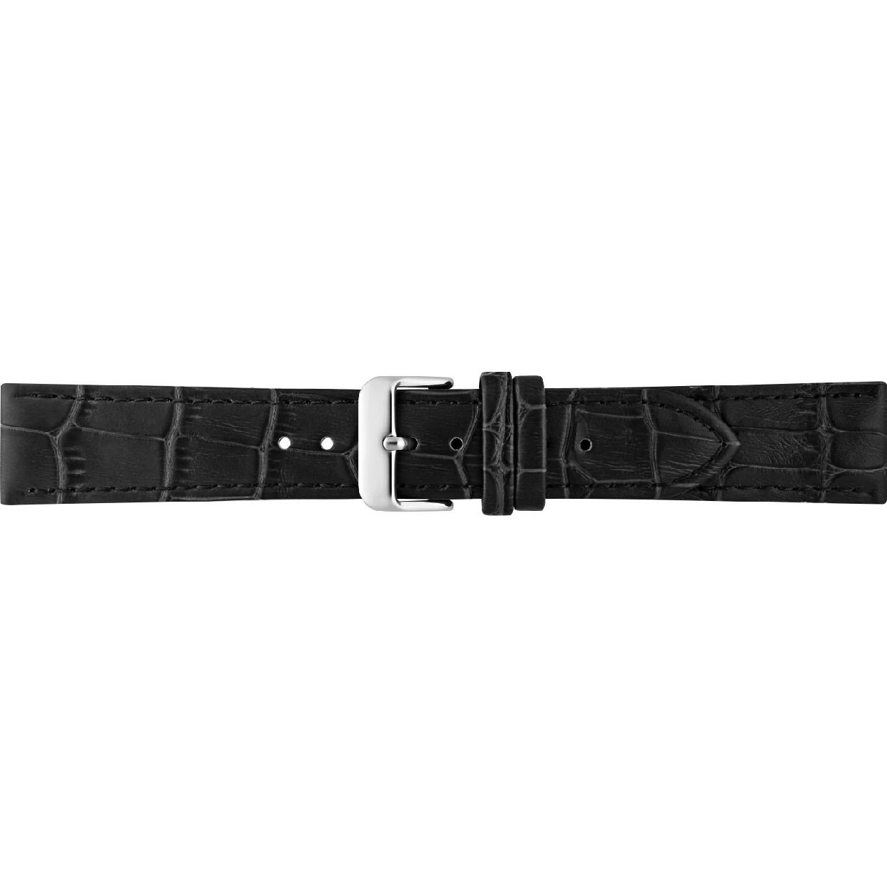 Horlogeband Zwart Alligator print