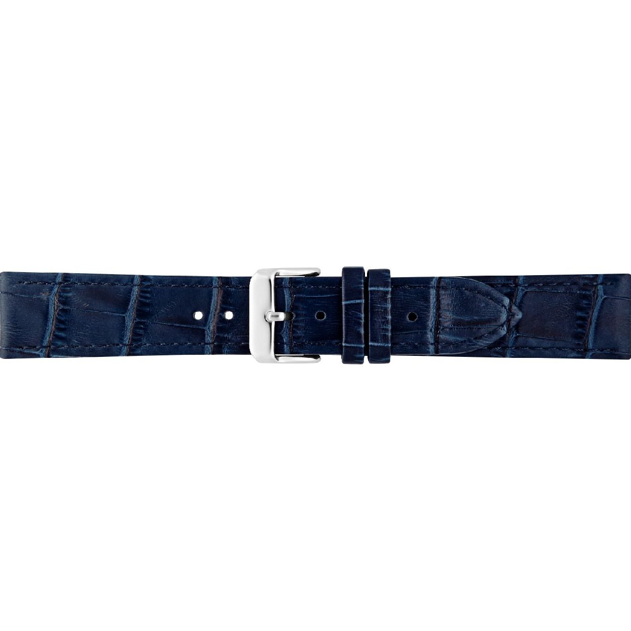 Horlogeband Marine Blauw Alligator print