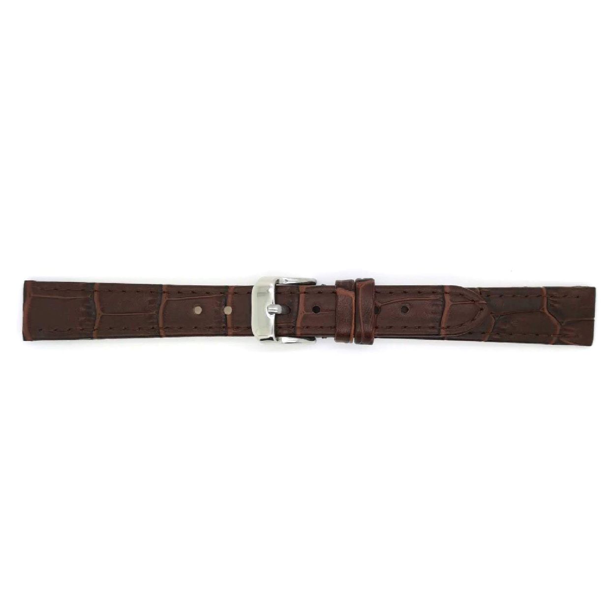 Horlogeband Donker Bruin Alligator print