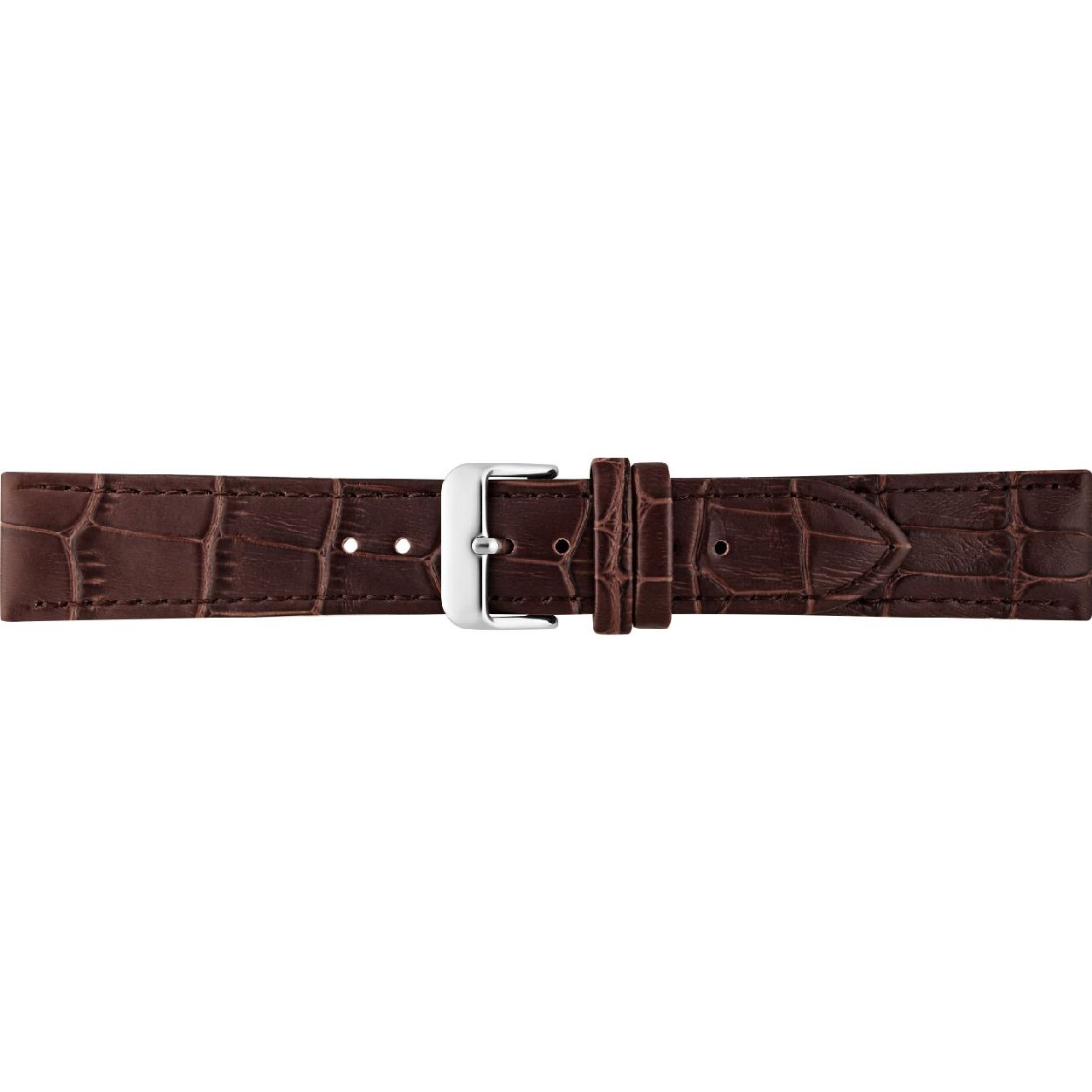 Horlogeband Donker Bruin Alligator print