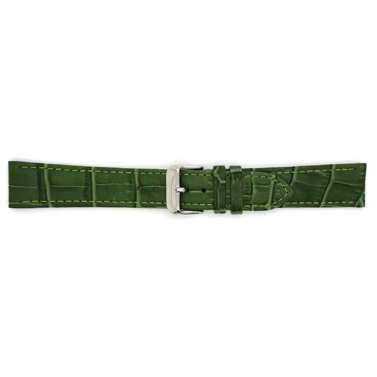 Horlogeband Donkergroen Alligator print