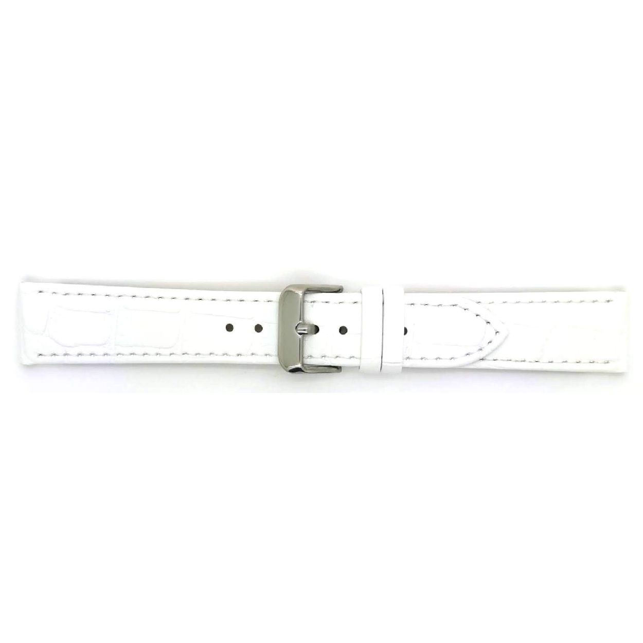 Horlogeband Wit Alligator print