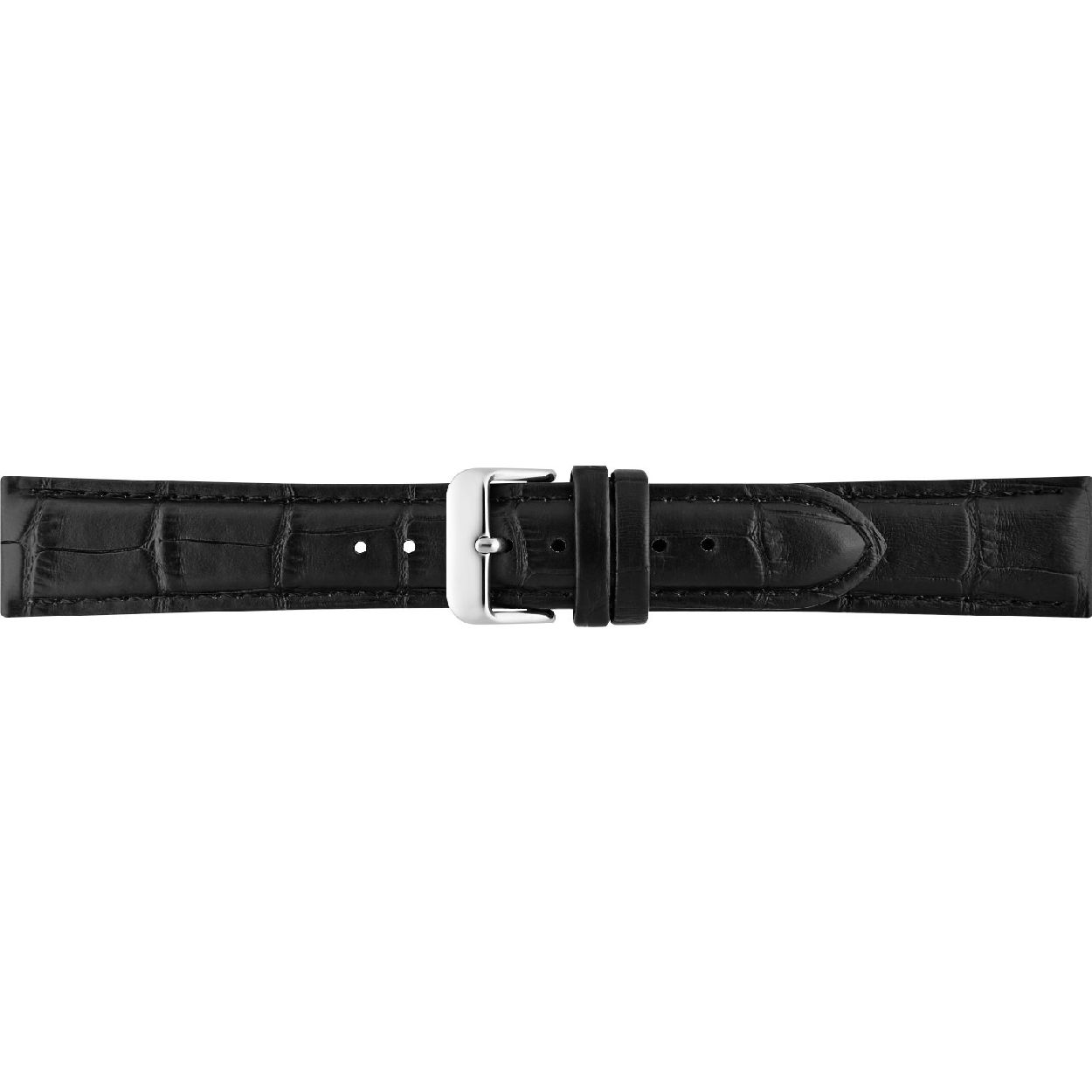Horlogeband Zwart Alligator print