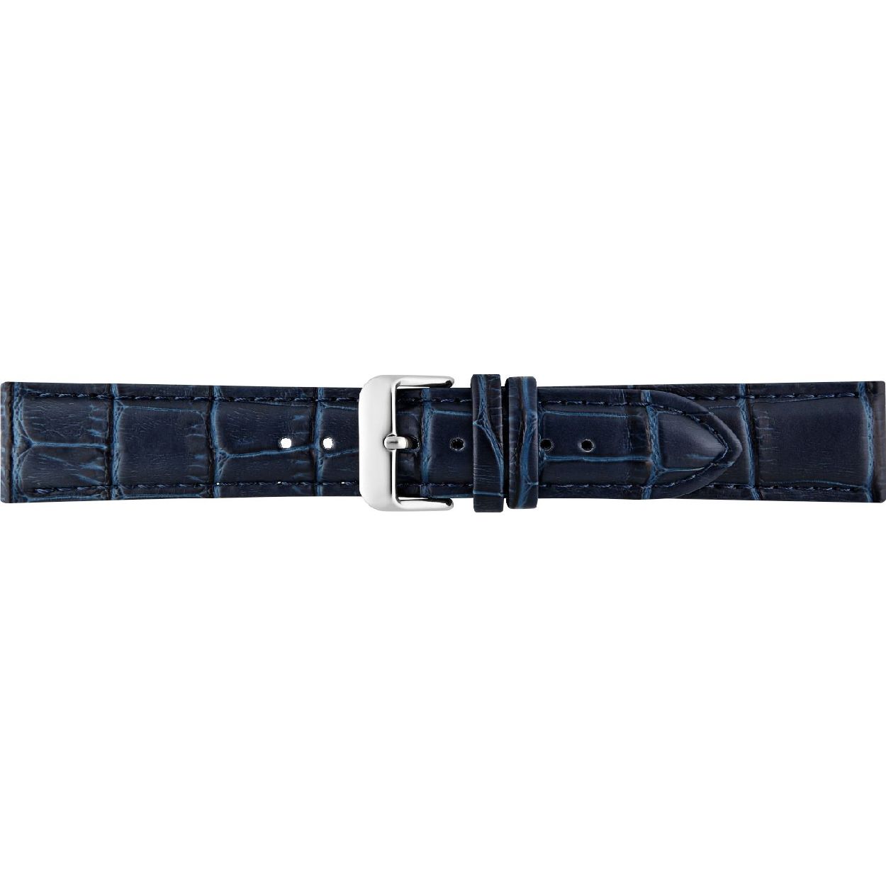 Horlogeband Marine Blauw Alligator print