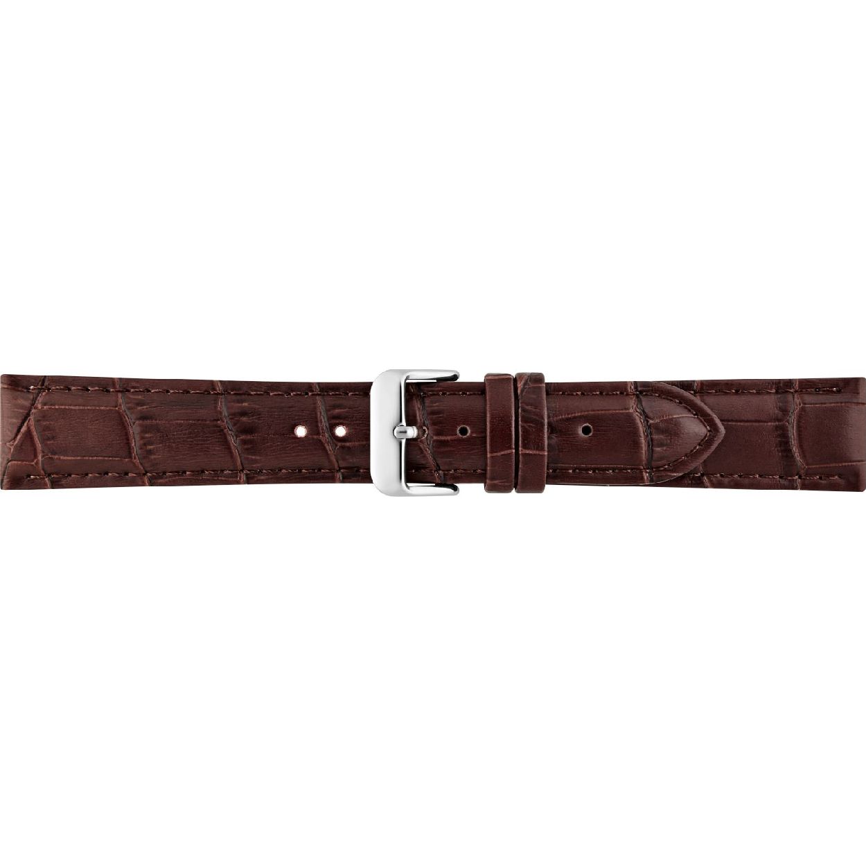 Horlogeband Donker Bruin Alligator print