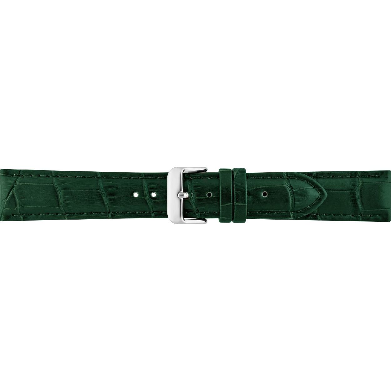 Horlogeband Donkergroen Alligator print