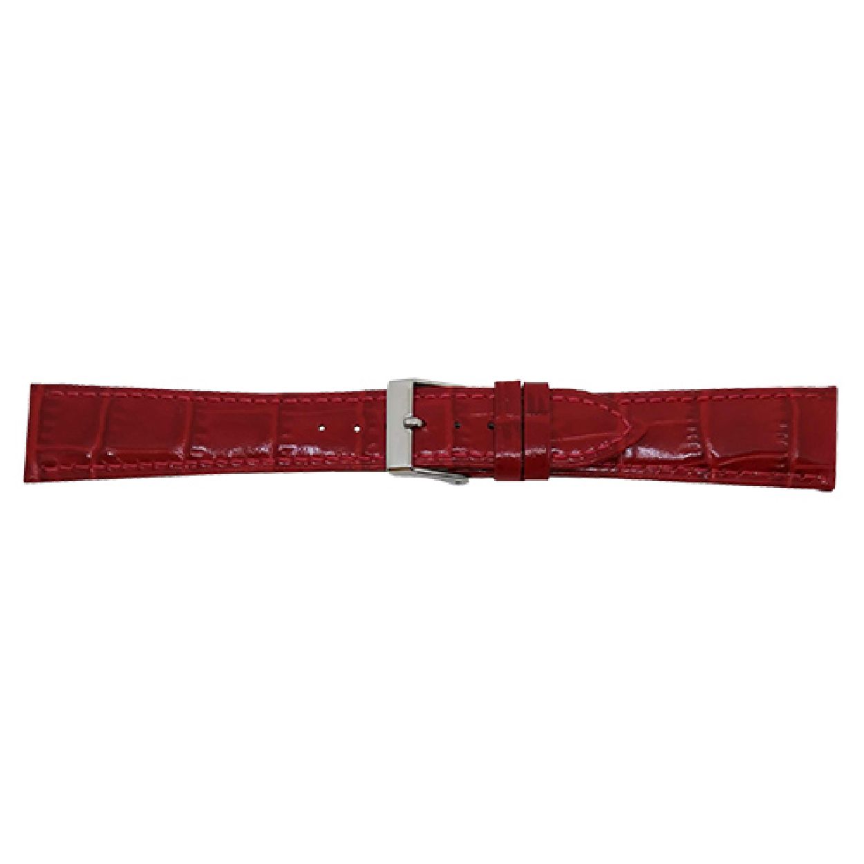 Horlogeband Rood Alligator print
