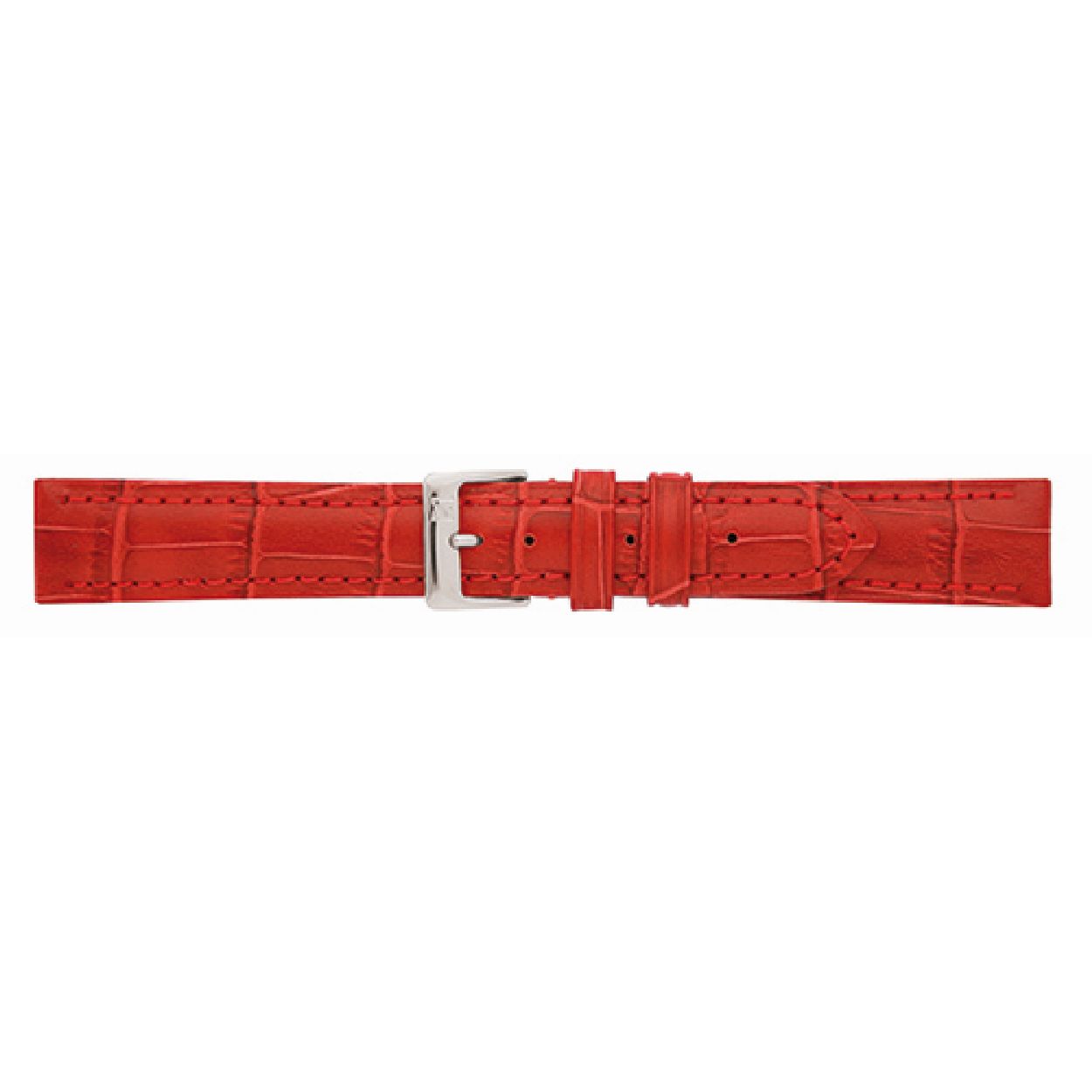 Horlogeband Rood Alligator print