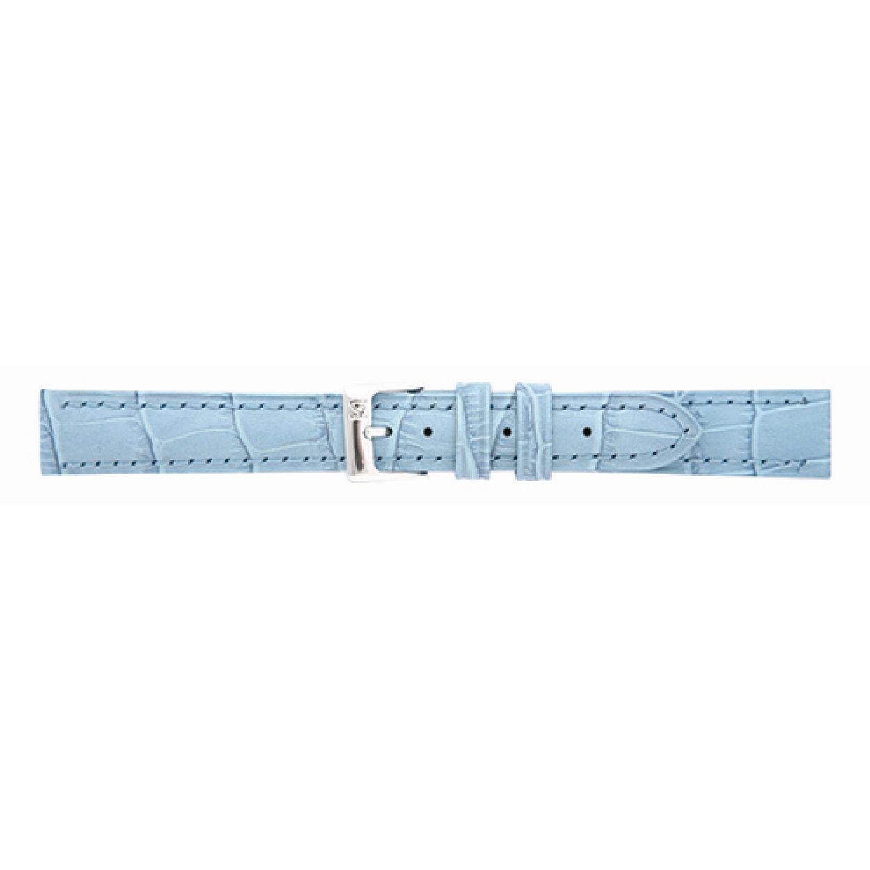 Horlogeband PastelBlauw Alligator print