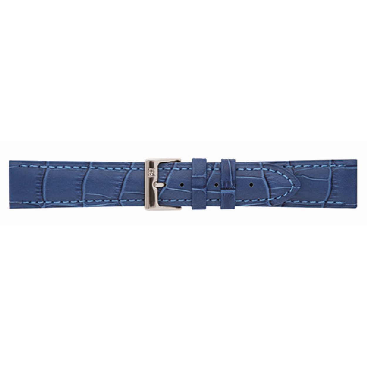 Horlogeband Elec Blauw Alligator print