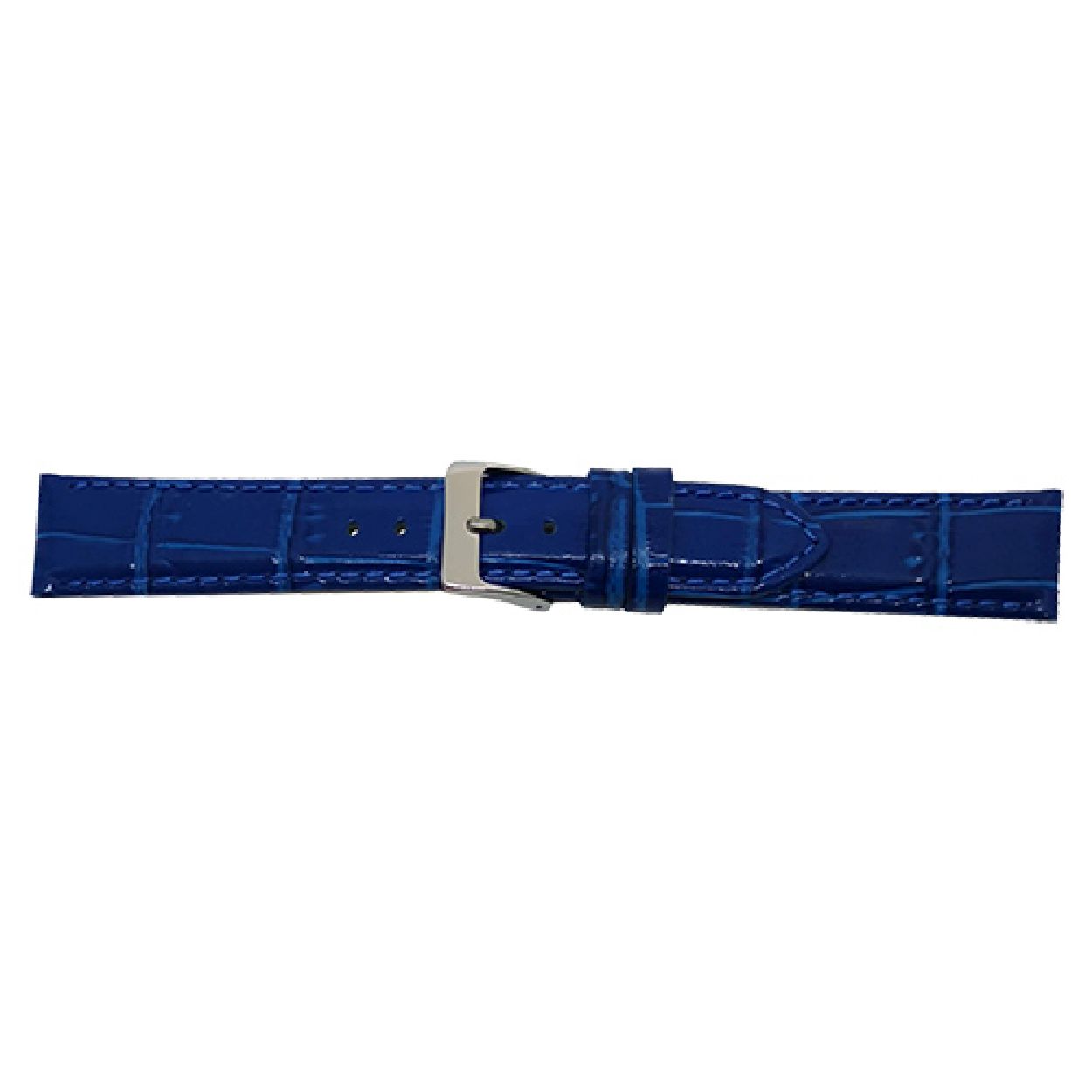 Horlogeband Elec Blauw Alligator print