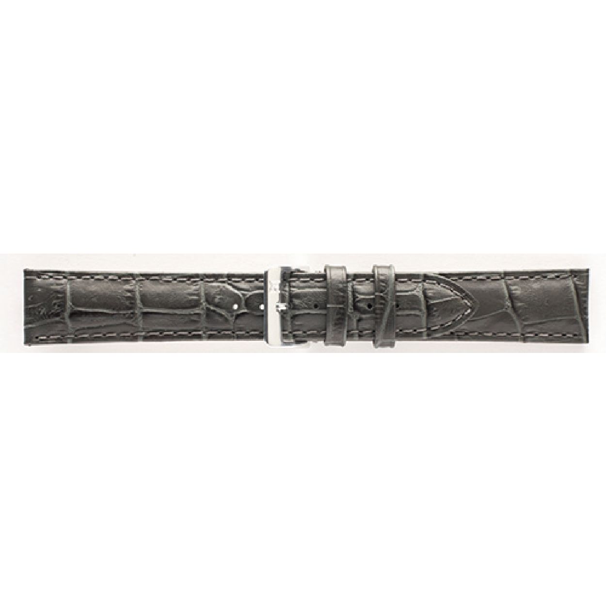Horlogeband Donker Grijs Alligator print