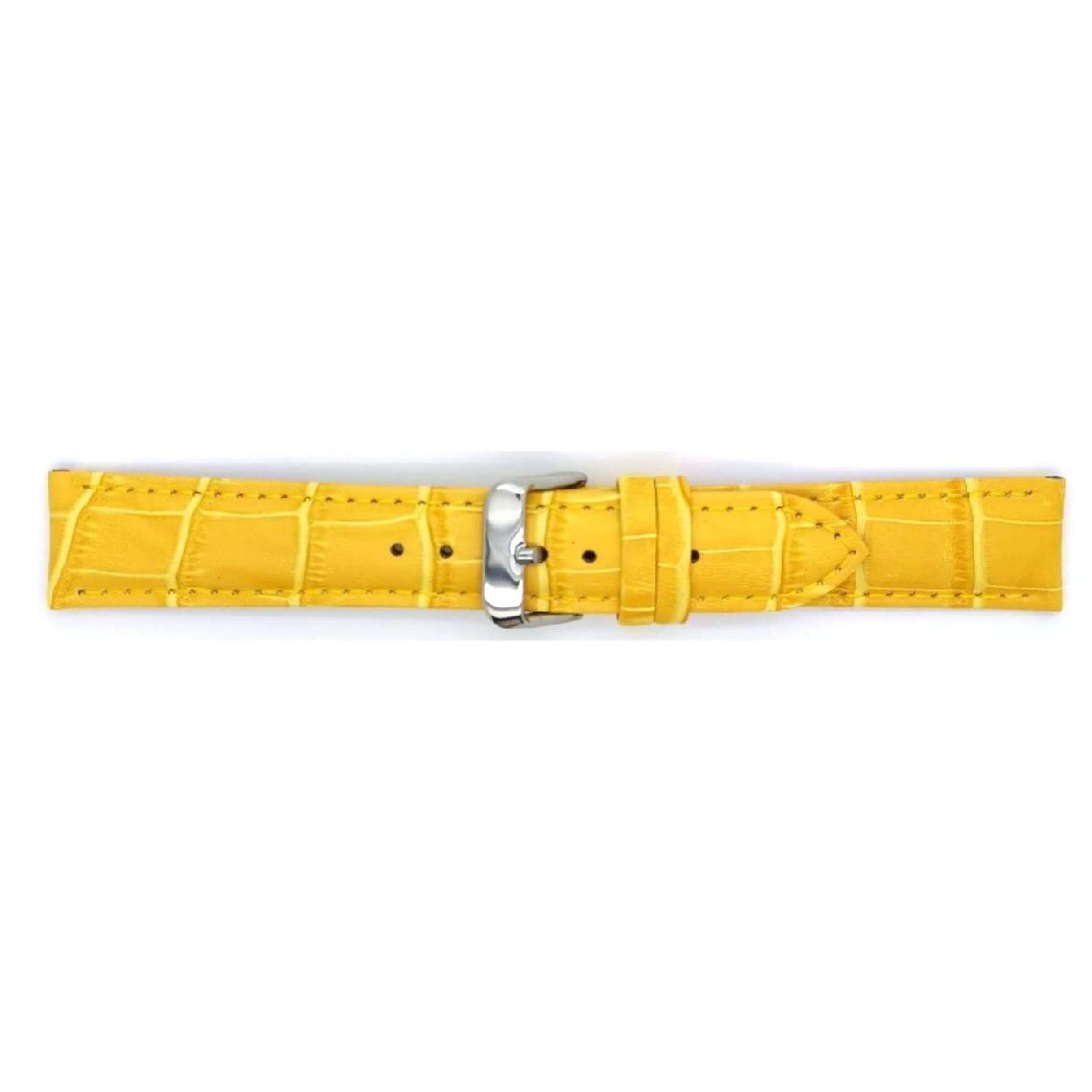 Horlogeband Geel Alligator print
