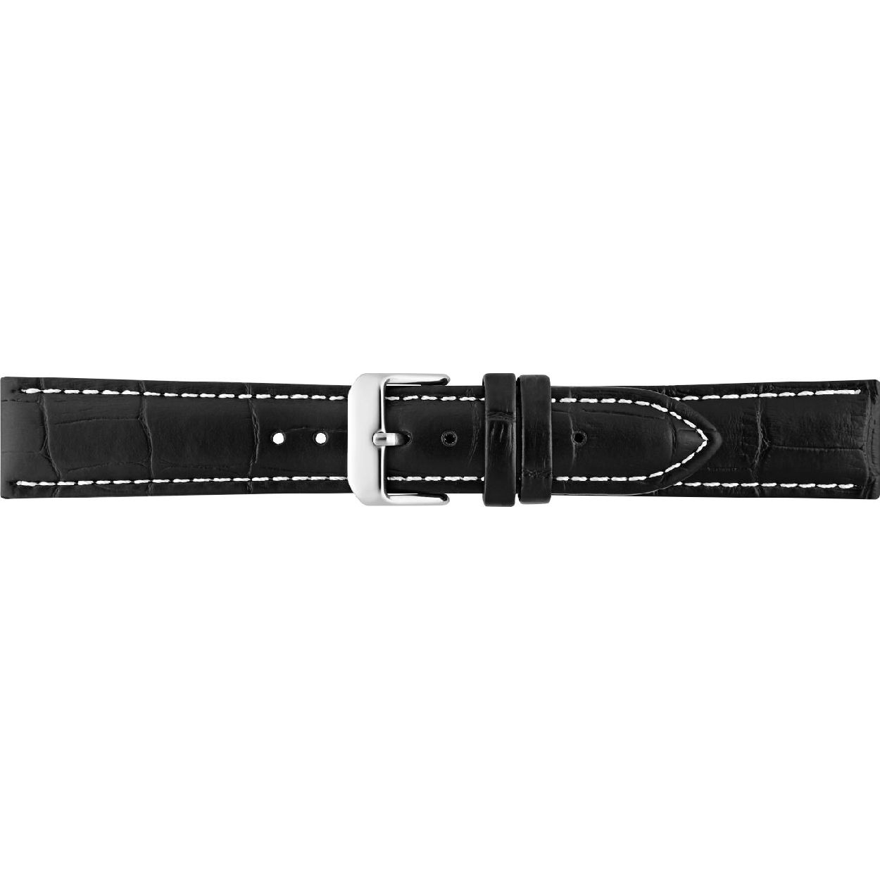 Horlogeband Zwart Alligator print