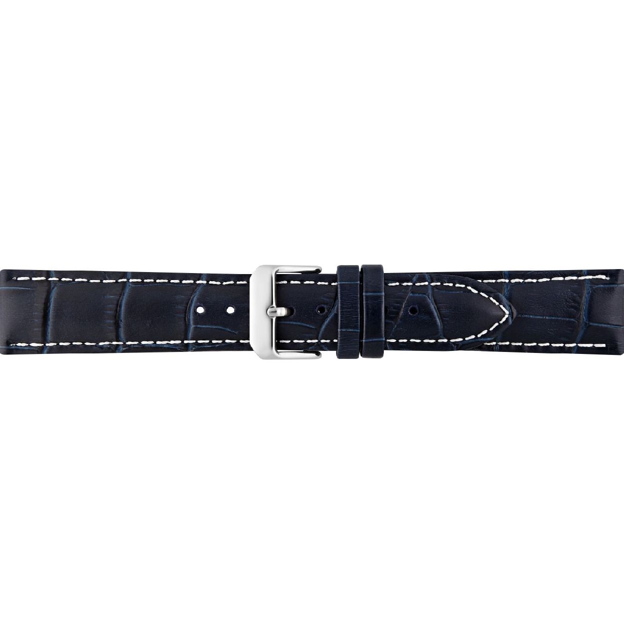 Horlogeband Marine Blauw Alligator print