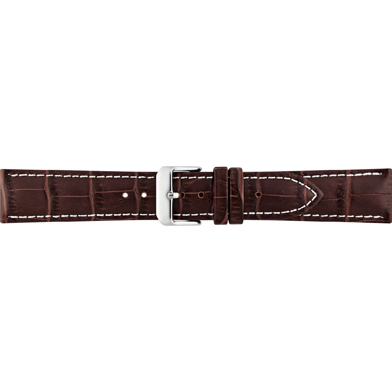 Horlogeband Donker Bruin Alligator print