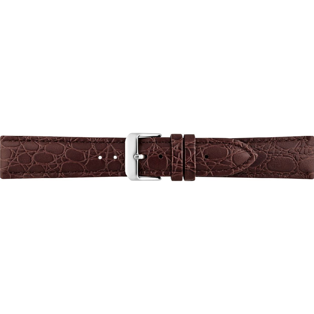 Horlogeband Donker Bruin Krokodil print