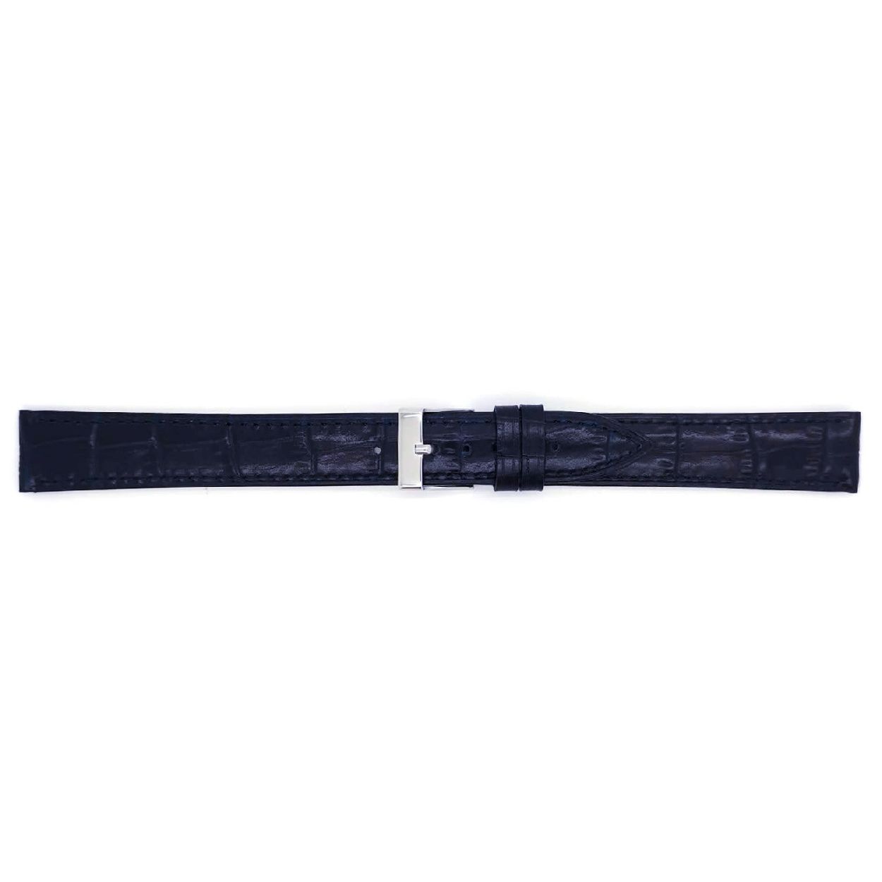 Horlogeband Marine Blauw Alligator print
