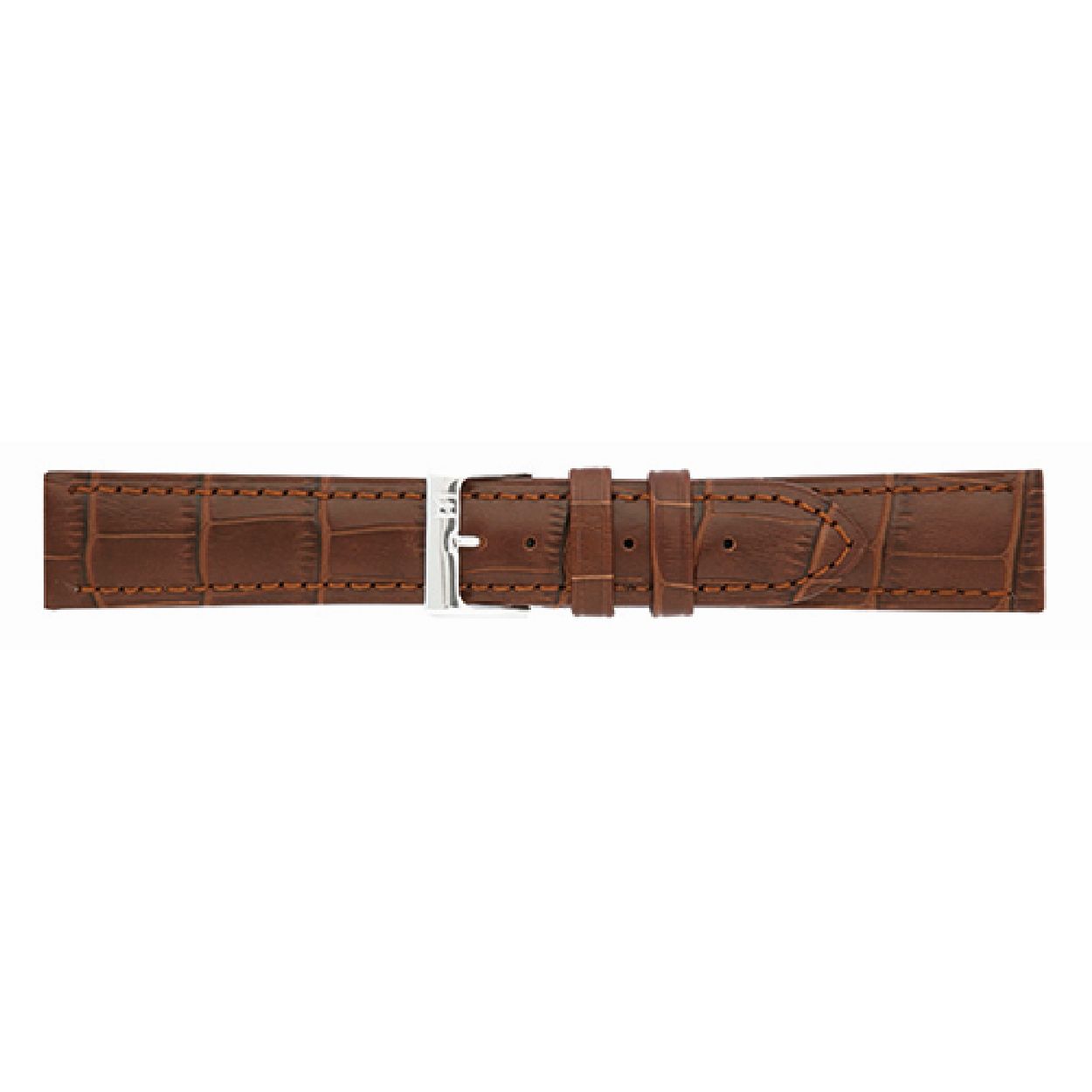 Horlogeband Donker Bruin Alligator print