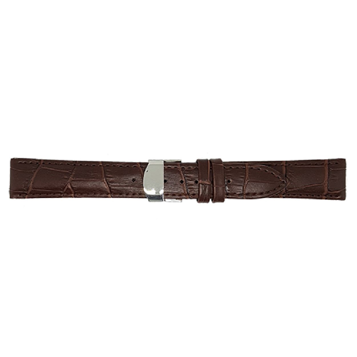 Horlogeband Donker Bruin Alligator print