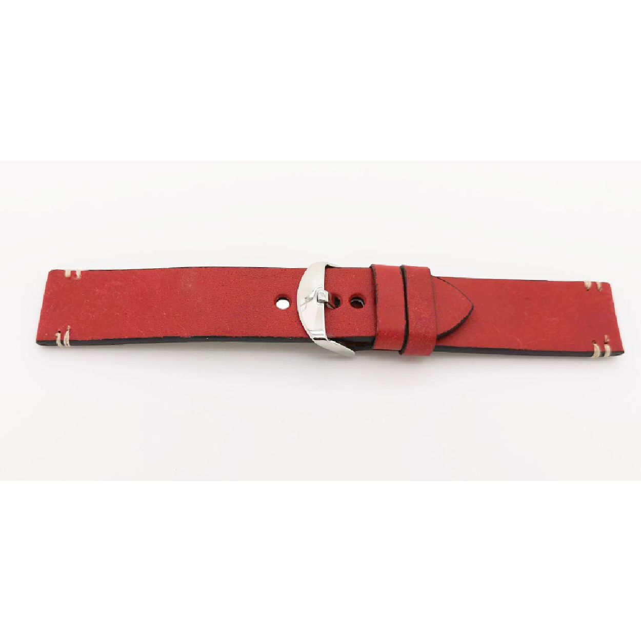 Horlogeband Rood Echt kalfsleer